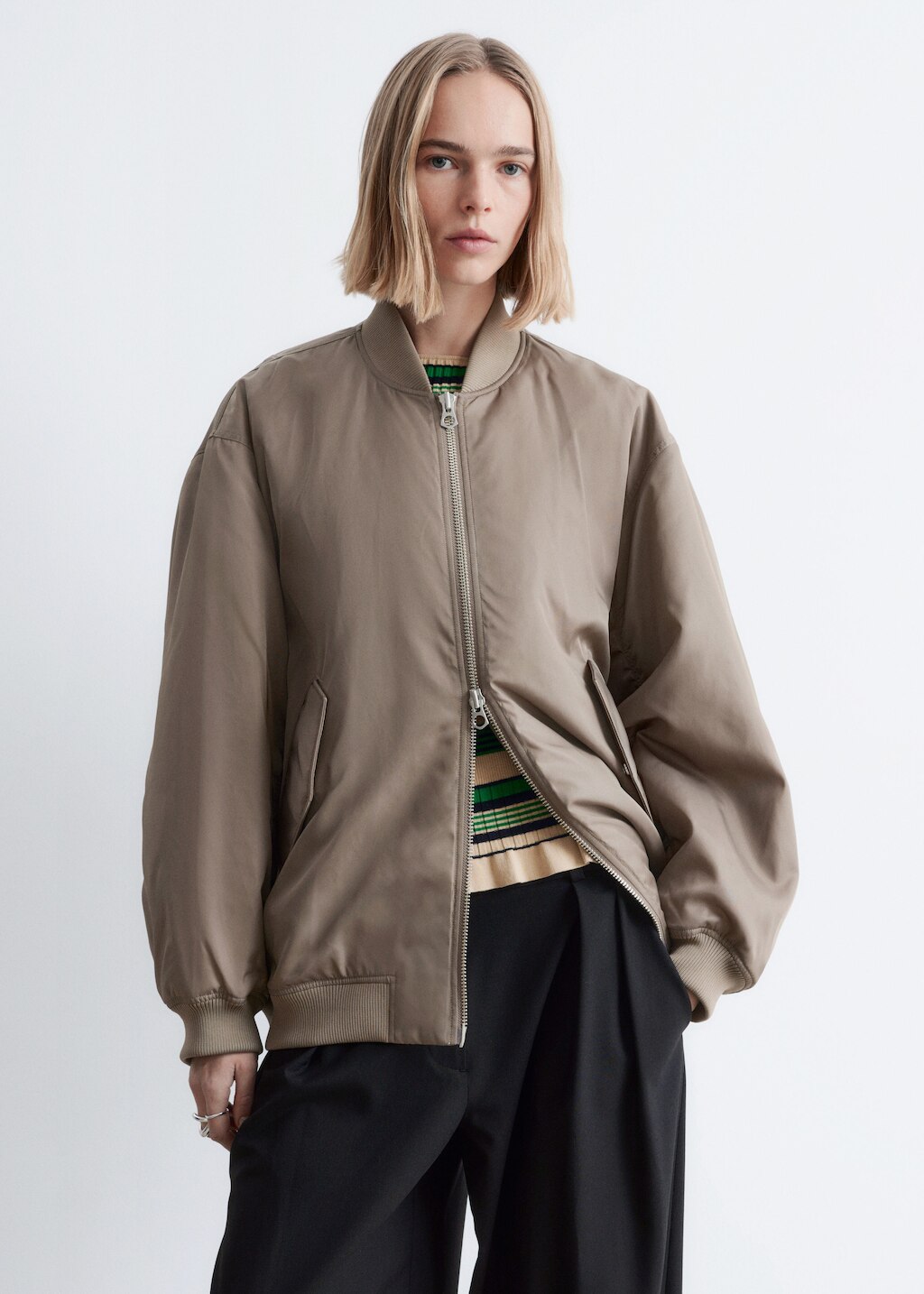 & Other Stories LONG BOMBER JACKET