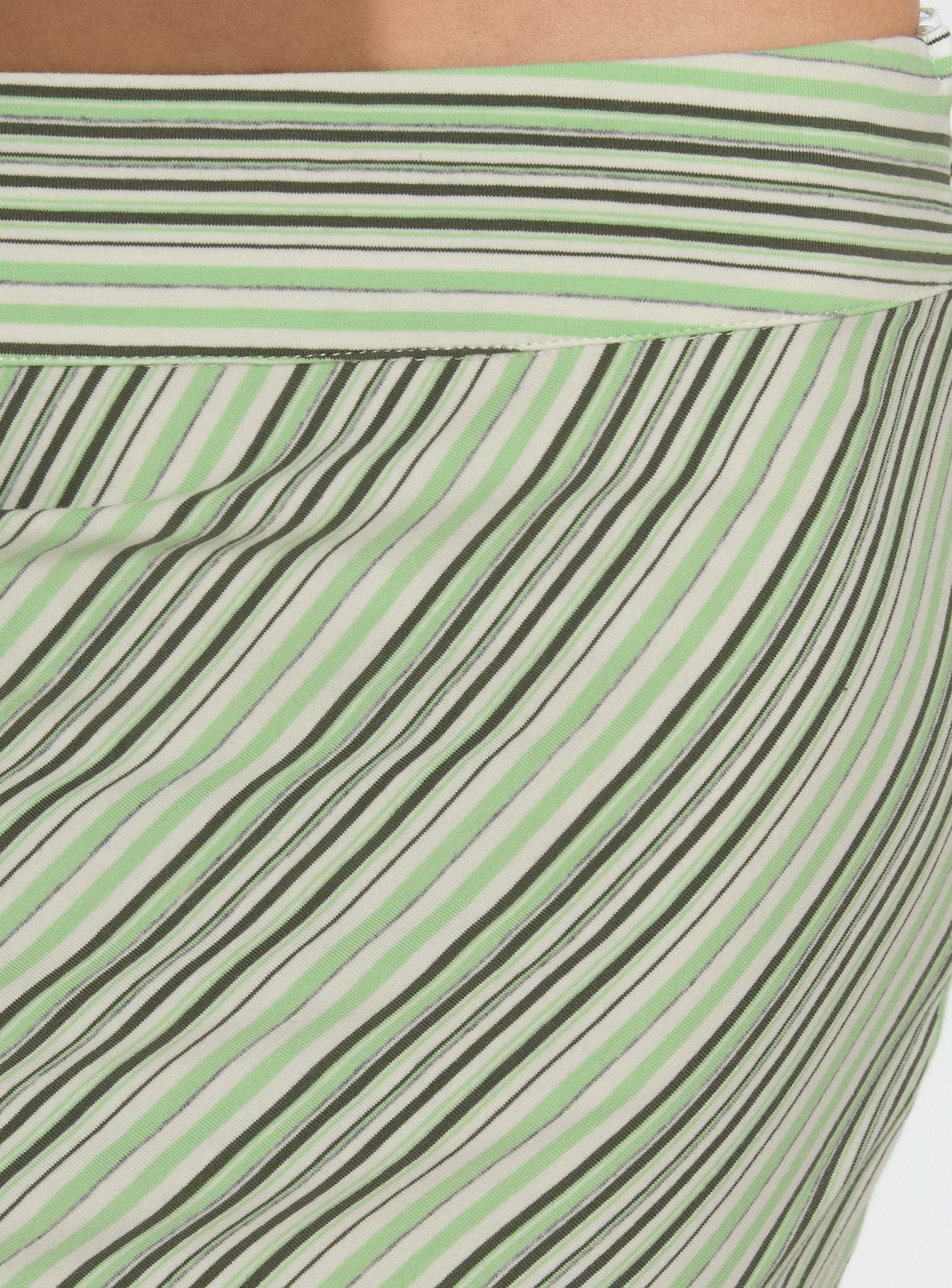 Lemon Twist Midi Skirt Green Stripe