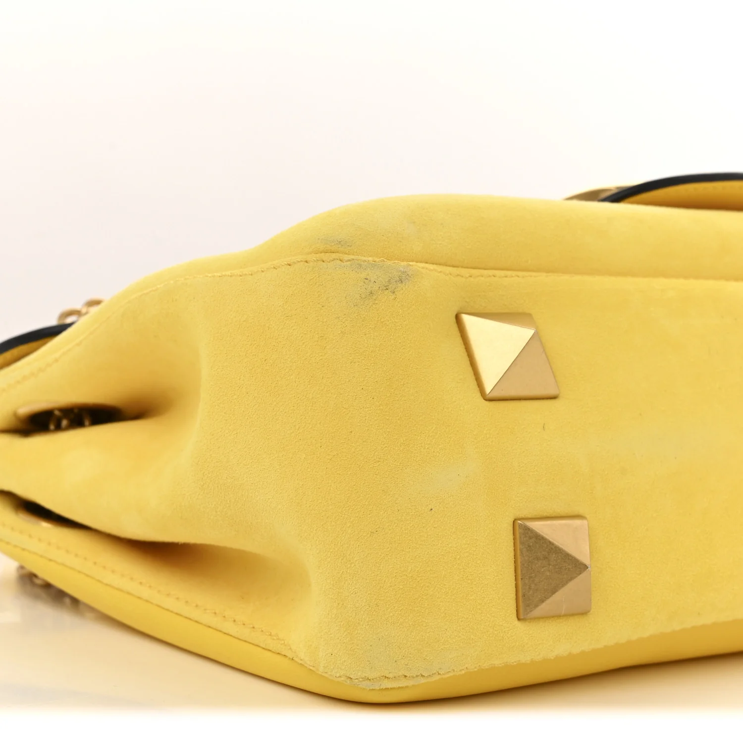 Nappa Stud Sign Shoulder Bag Bright Lemon - Top Club