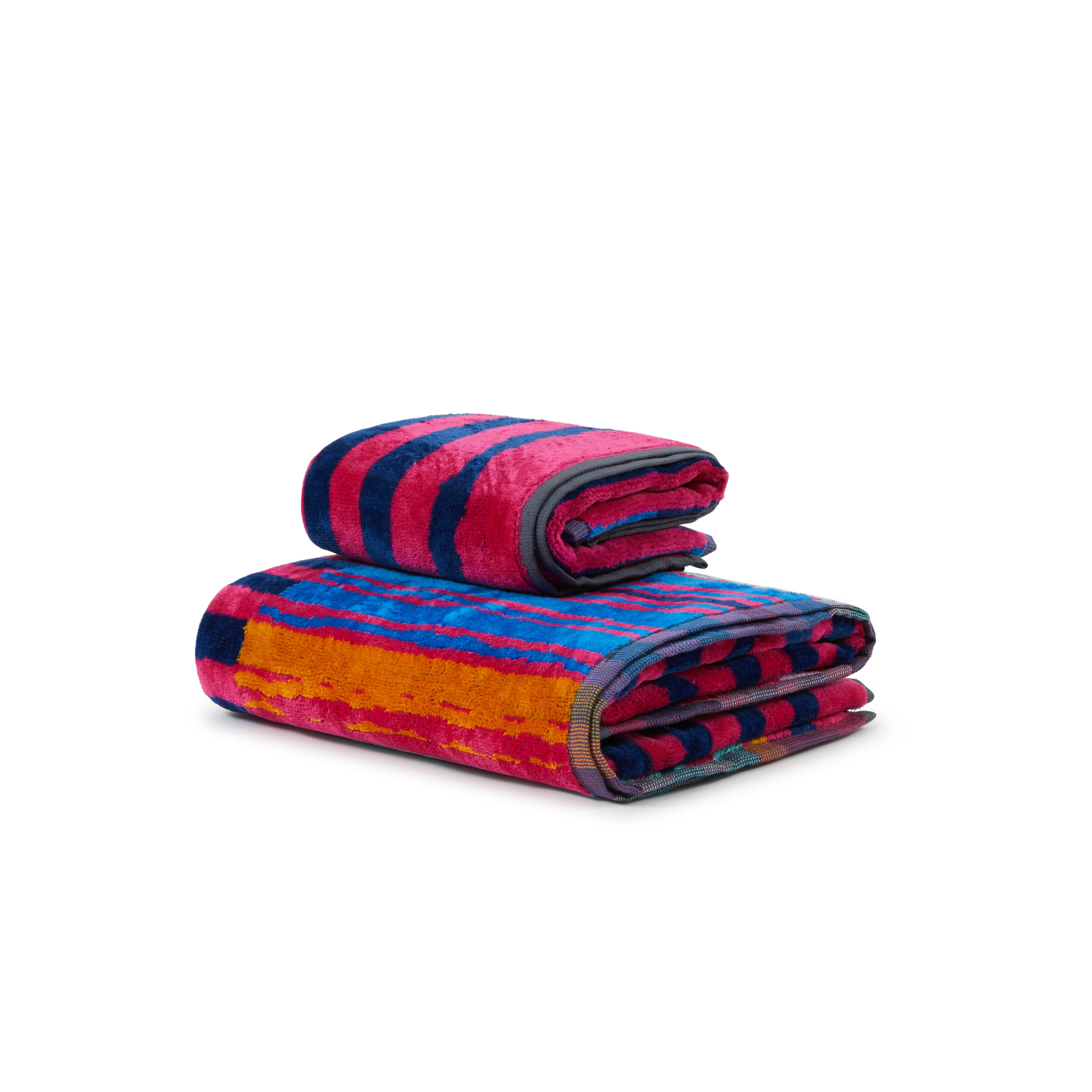 Asciugamano Con Ospite In Spugna Mauritius 40X60+60X100 Fuxia Carrara