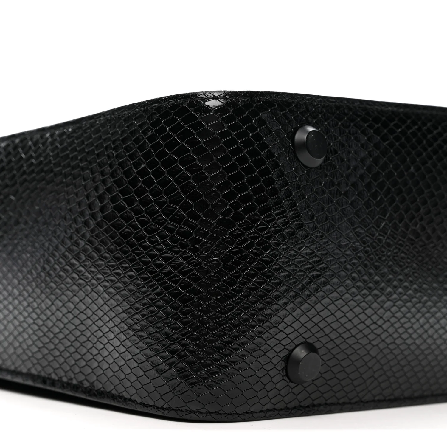 Extra Supple Calfskin Snakeskin Embossed Calfskin Small Tool 2.0 North-South Tote Black - Top Club