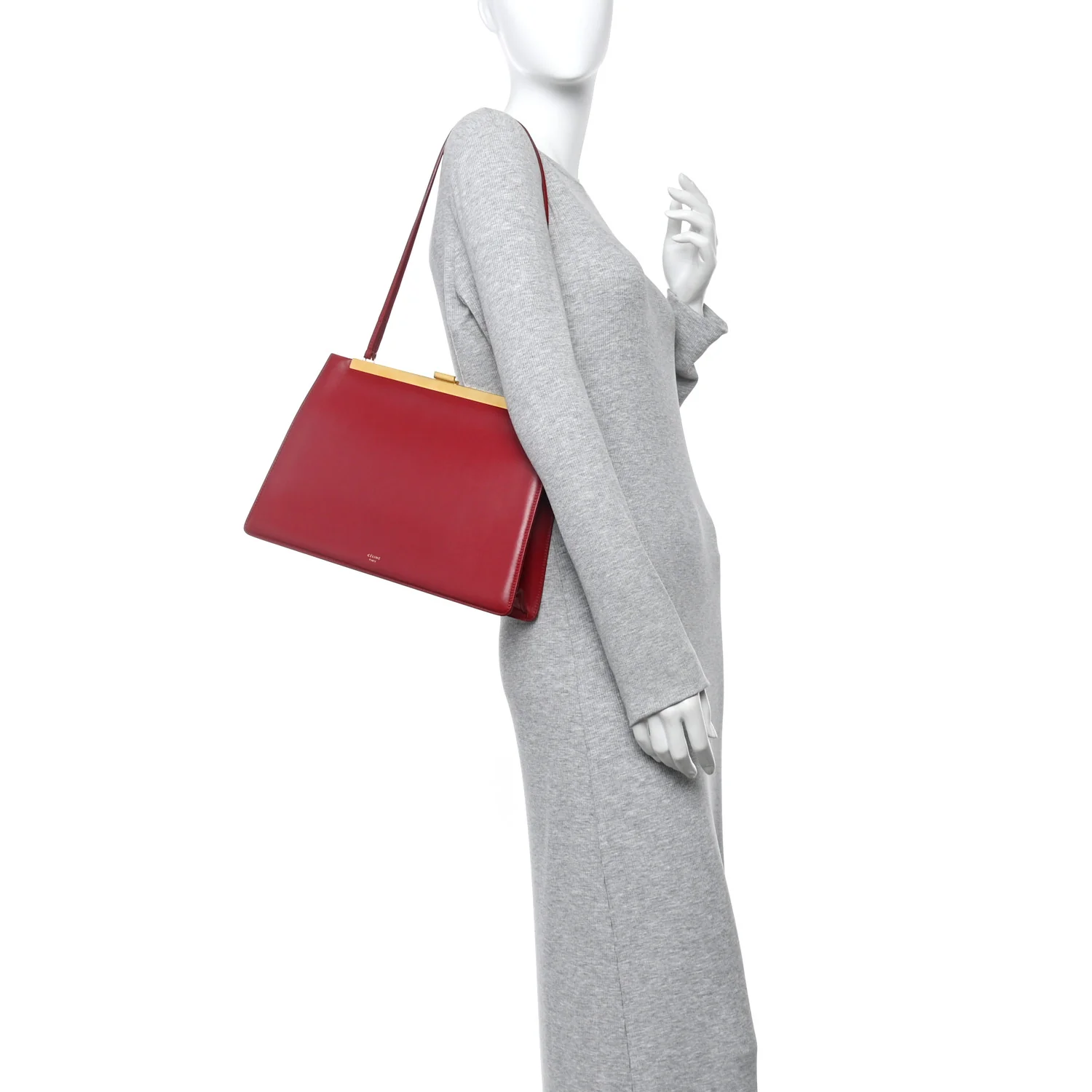 Patina Box Calfskin Medium Clasp Bag Scarlet - Top Club