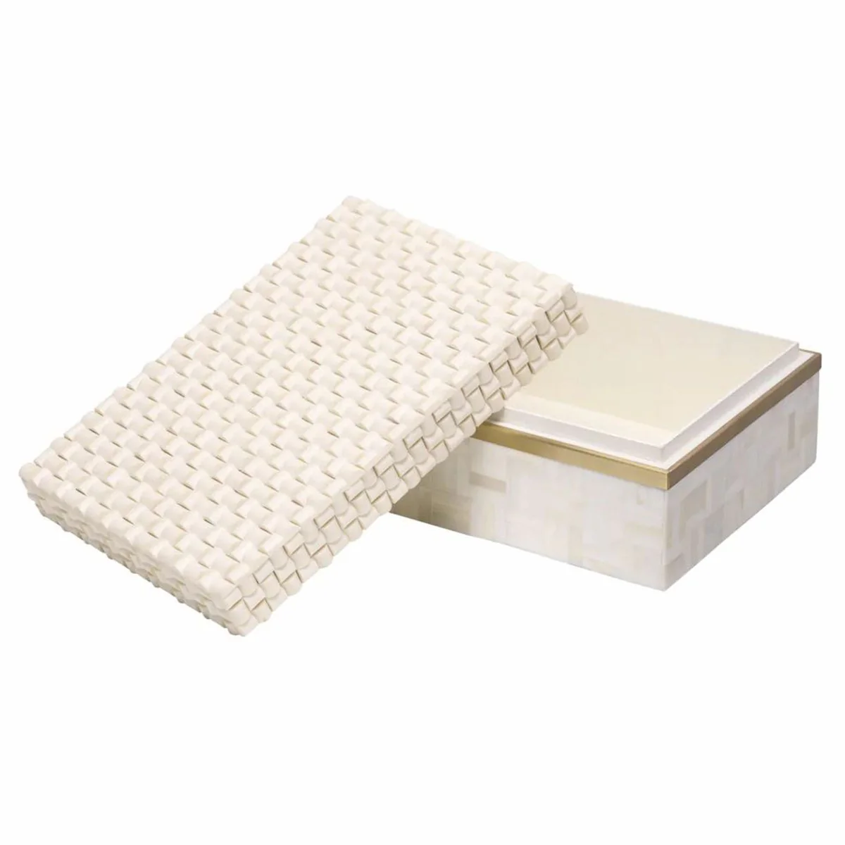 Luxury storage box cream / vintage brass 28.5 cm - luxury accessories