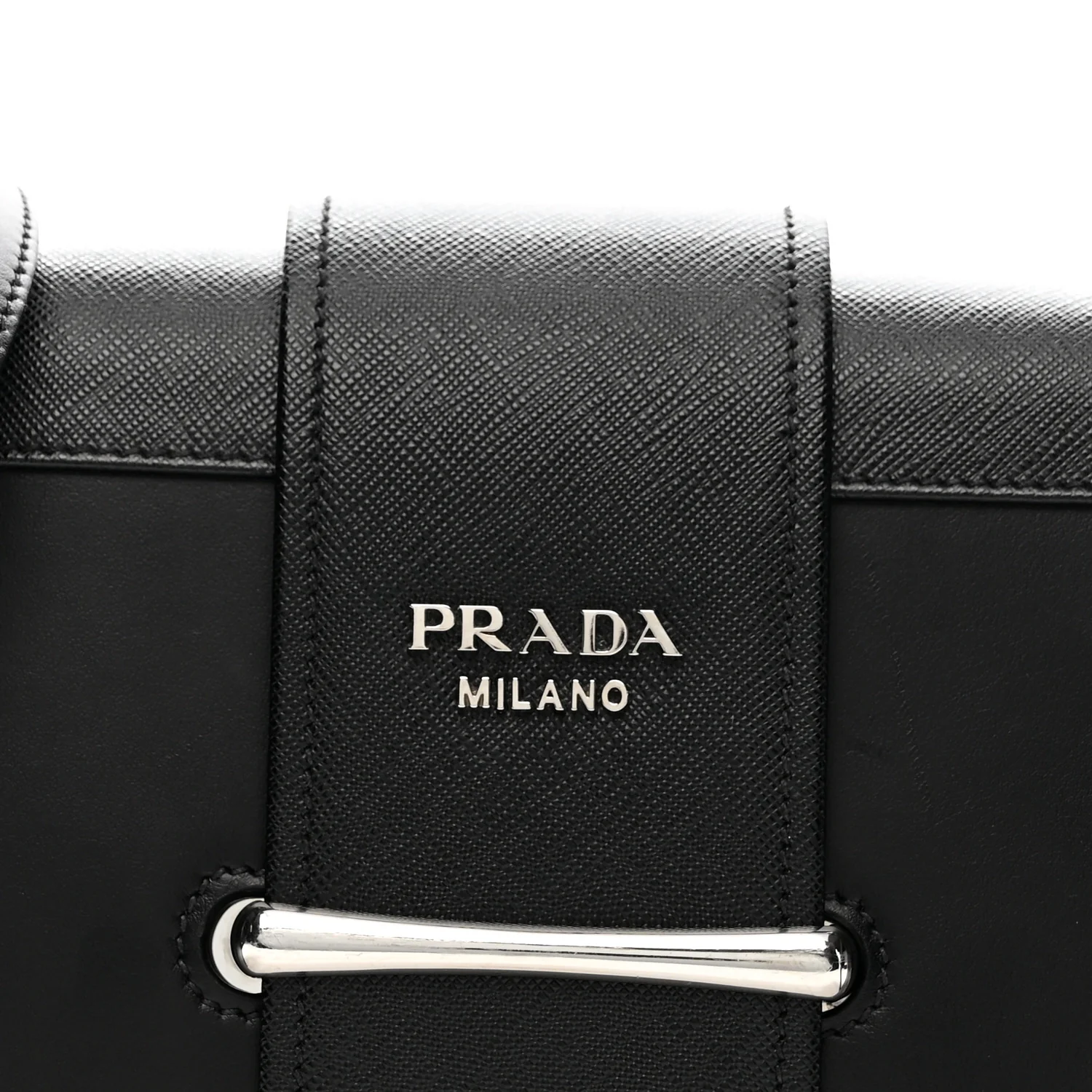 City Calfskin Saffiano Sidonie Shoulder Bag Black - Top Club