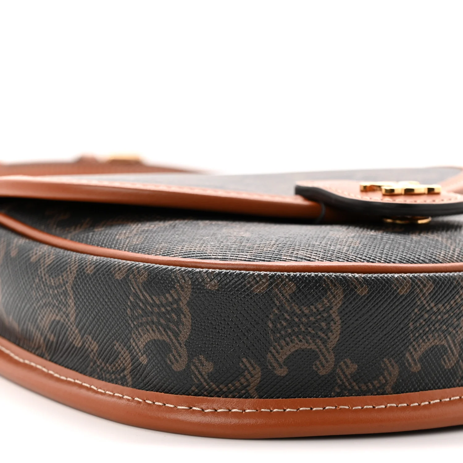 Canvas Calfskin Triomphe Mini Besace Tan - Top Club