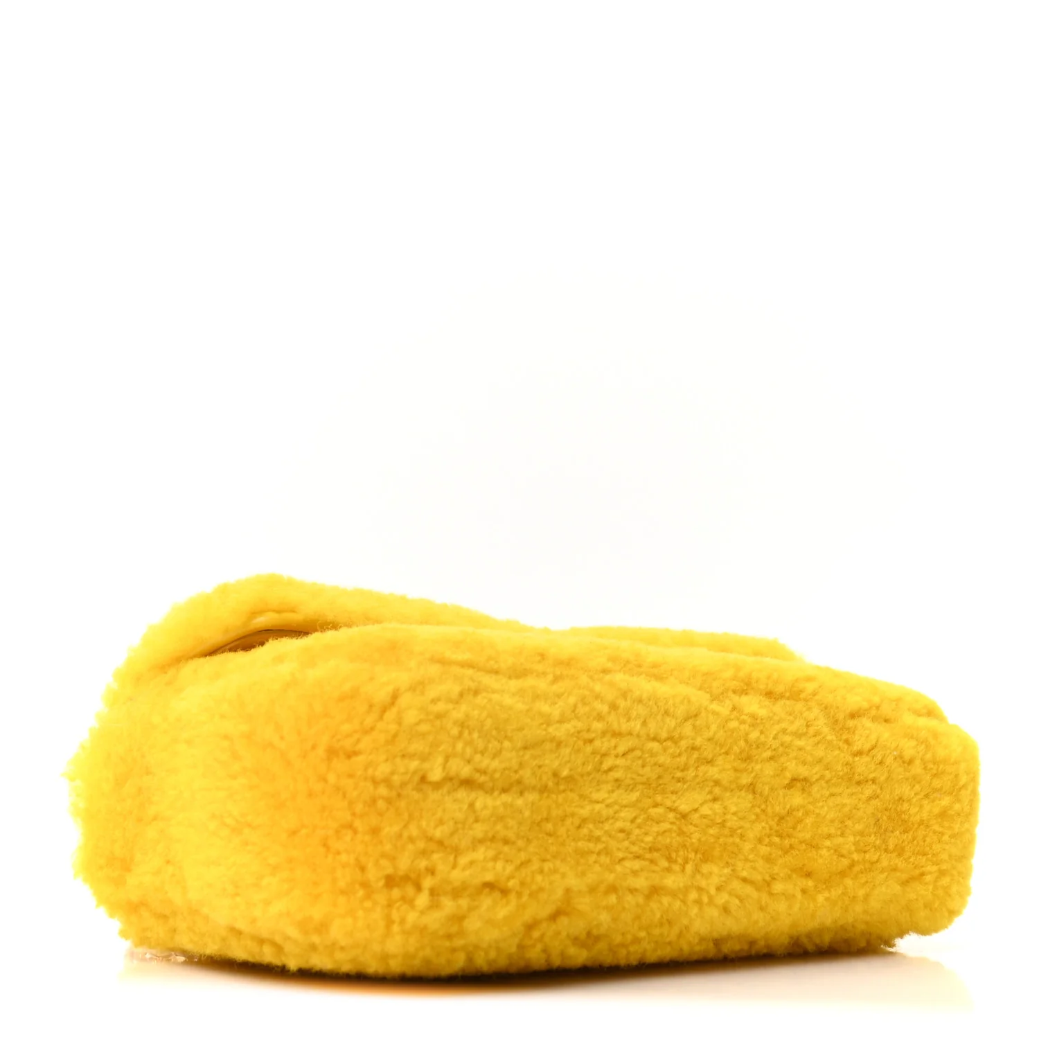 Fluffy Shearling Triomphe Claude Chain Shoulder Bag Yellow - Top Club