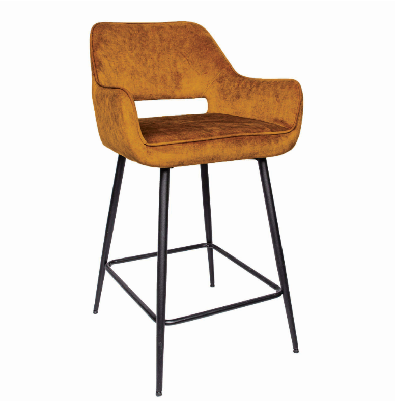Barstoel Pim Velvet Oker M