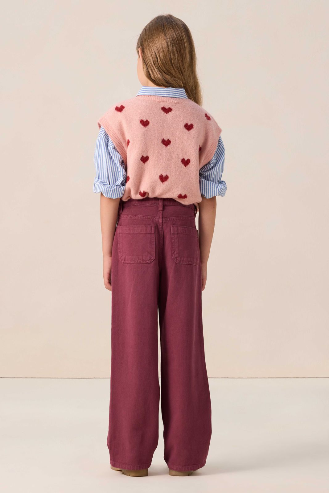 Donkerrode straight leg jeans