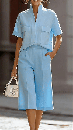 Women's Casual Loose-Fit Solid-Color Two-Piece Set with Pockets - Nordfashionstorm - Women's Clothing, Fashion for You - Nordfashionstorm.com