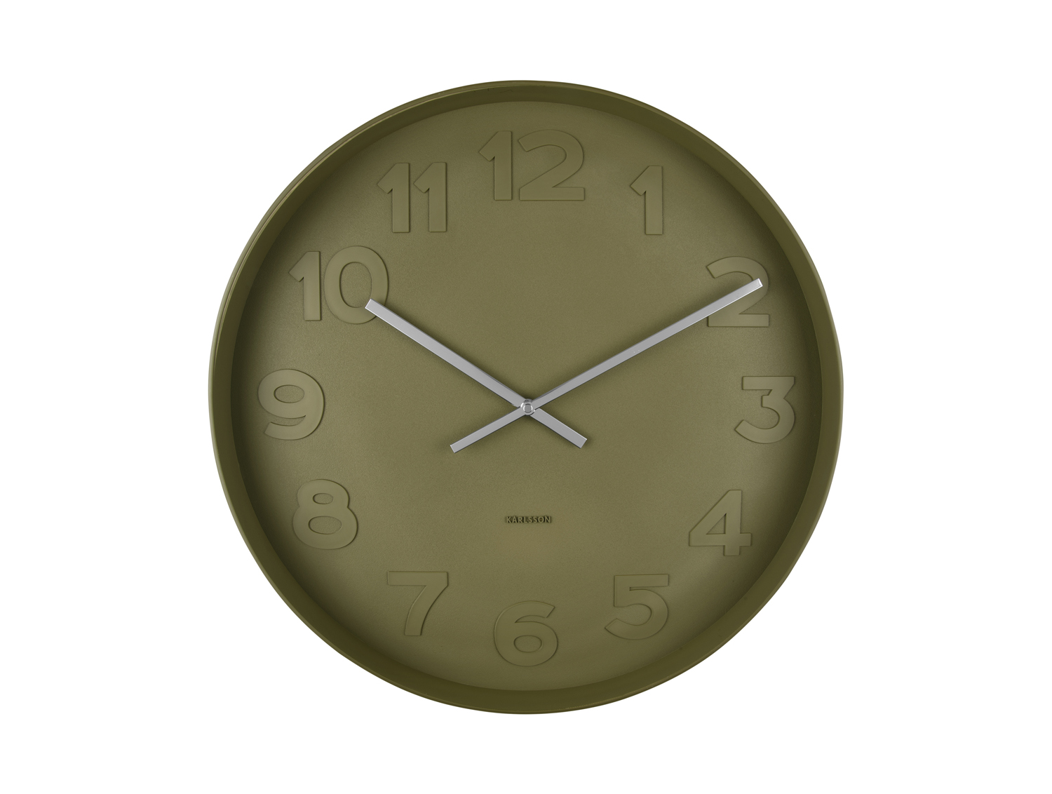 Wall clock Mr. Green numbers large, moss green
