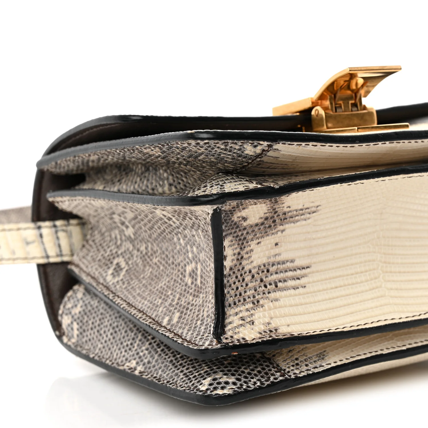 Lizard Small Classic Box Flap Bag Natural - Top Club