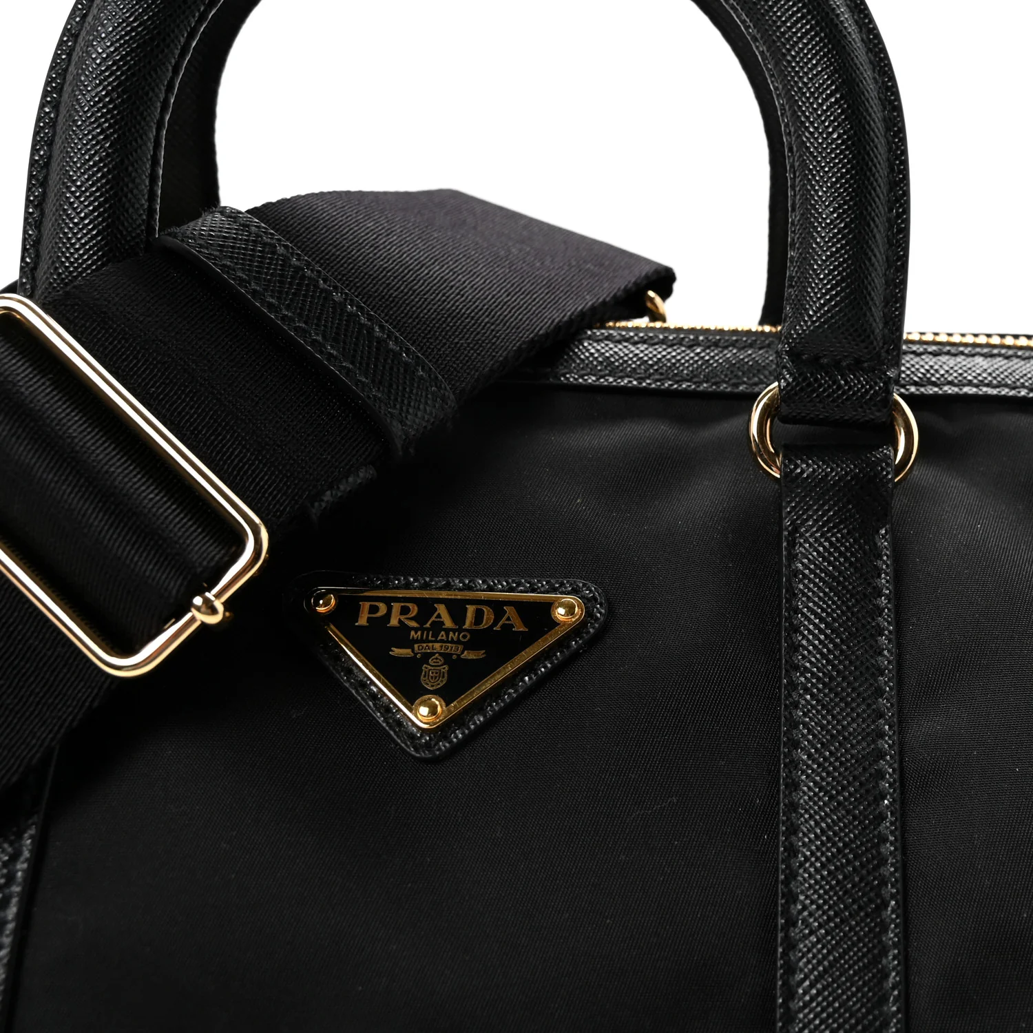 Re-Nylon Saffiano Medium Re-Edition 1978 Top Handle Bag Black - Top Club