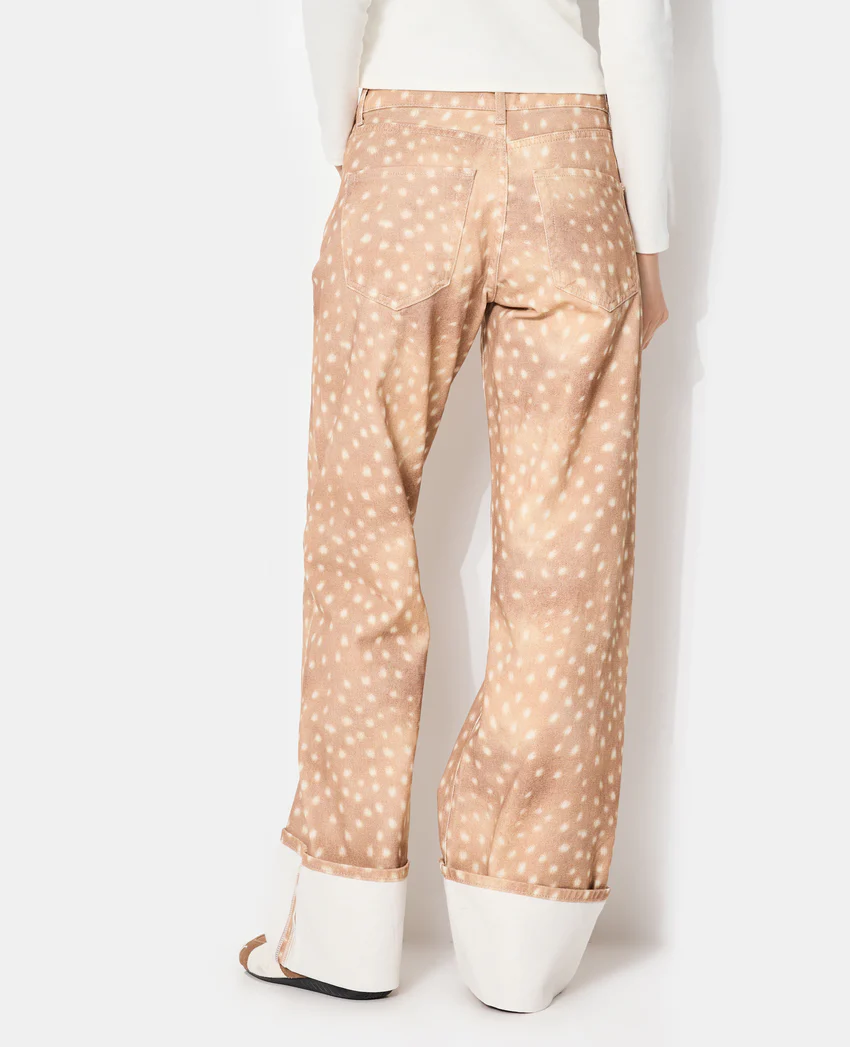 Pimkie Jean droit avec grand revers motif faon