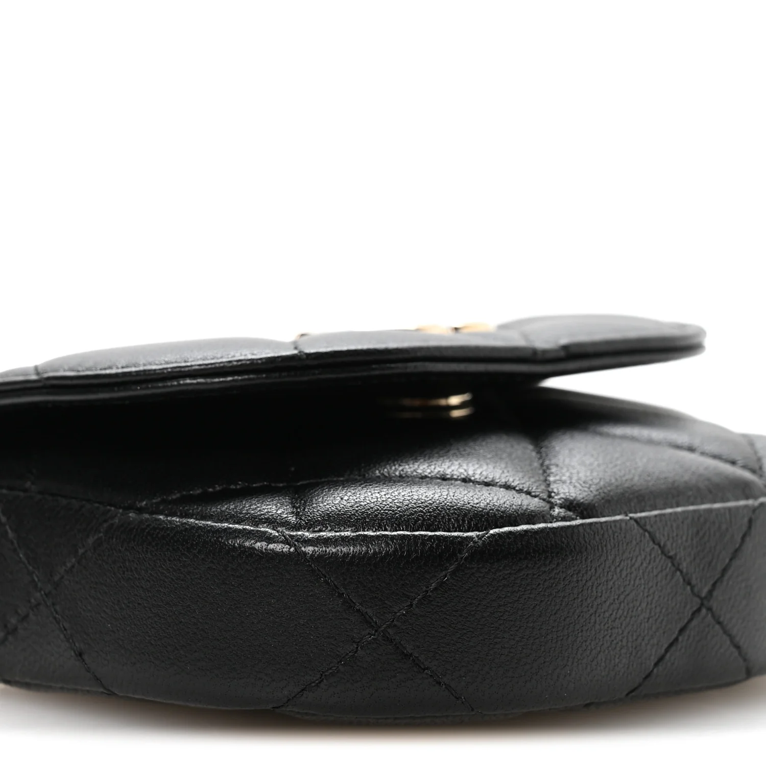 Lambskin Quilted Pearl Top Handle Clutch With Chain Black - Top Club