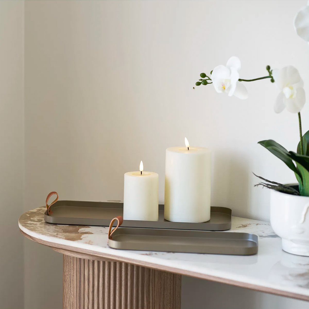Dienblad Celie bruin - set van 2