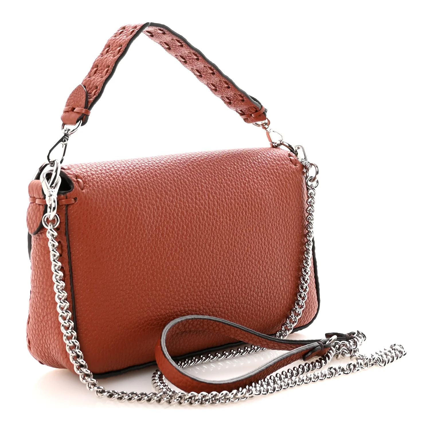 Cuoio Romano Selleria Macro Stitchings Mini Baguette Sienna - Top Club