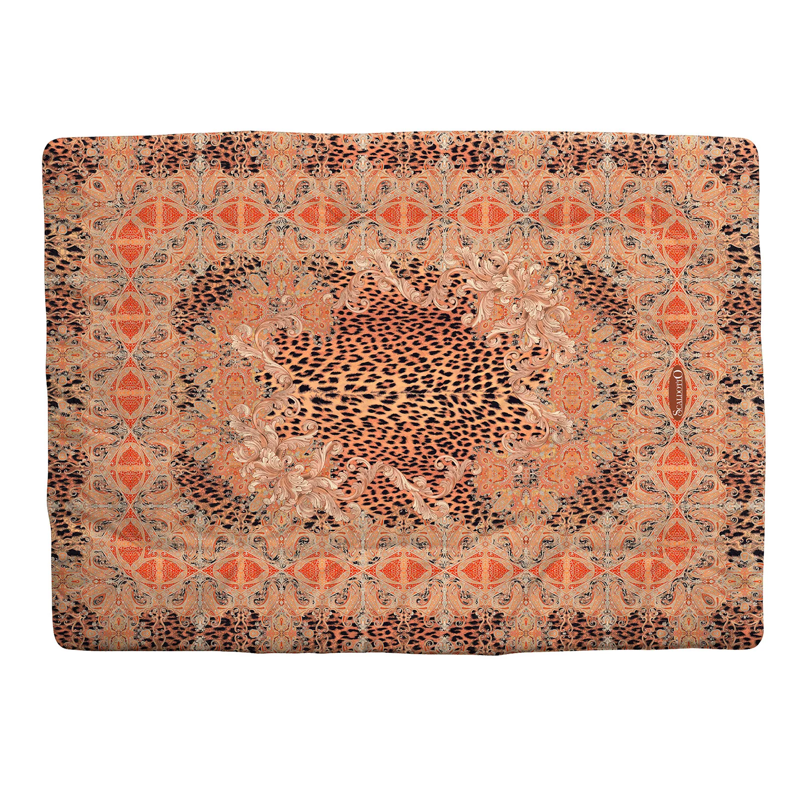 Plaid Scaldotto In Cotone Pantherè Cm. 130X170 Arancio Caleffi