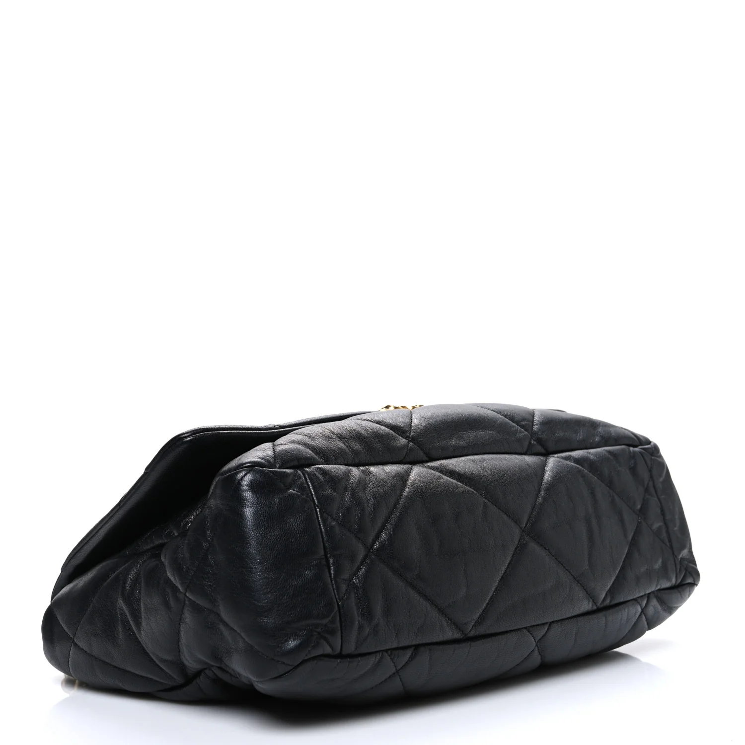 Shiny Goatskin Quilted Maxi Chanel 19 Flap Black - Top Club