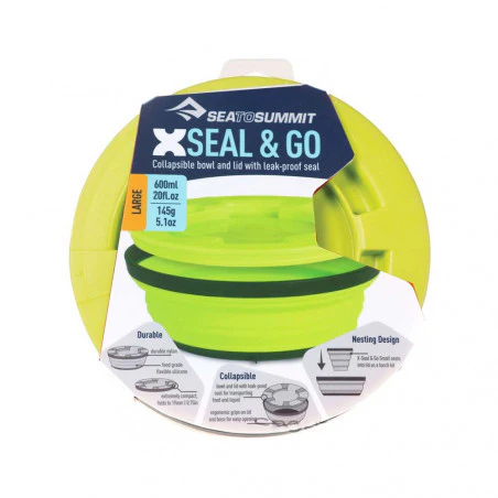 Sea to Summit X-Seal & Go L 600 ml lime green - Foldable lunch box