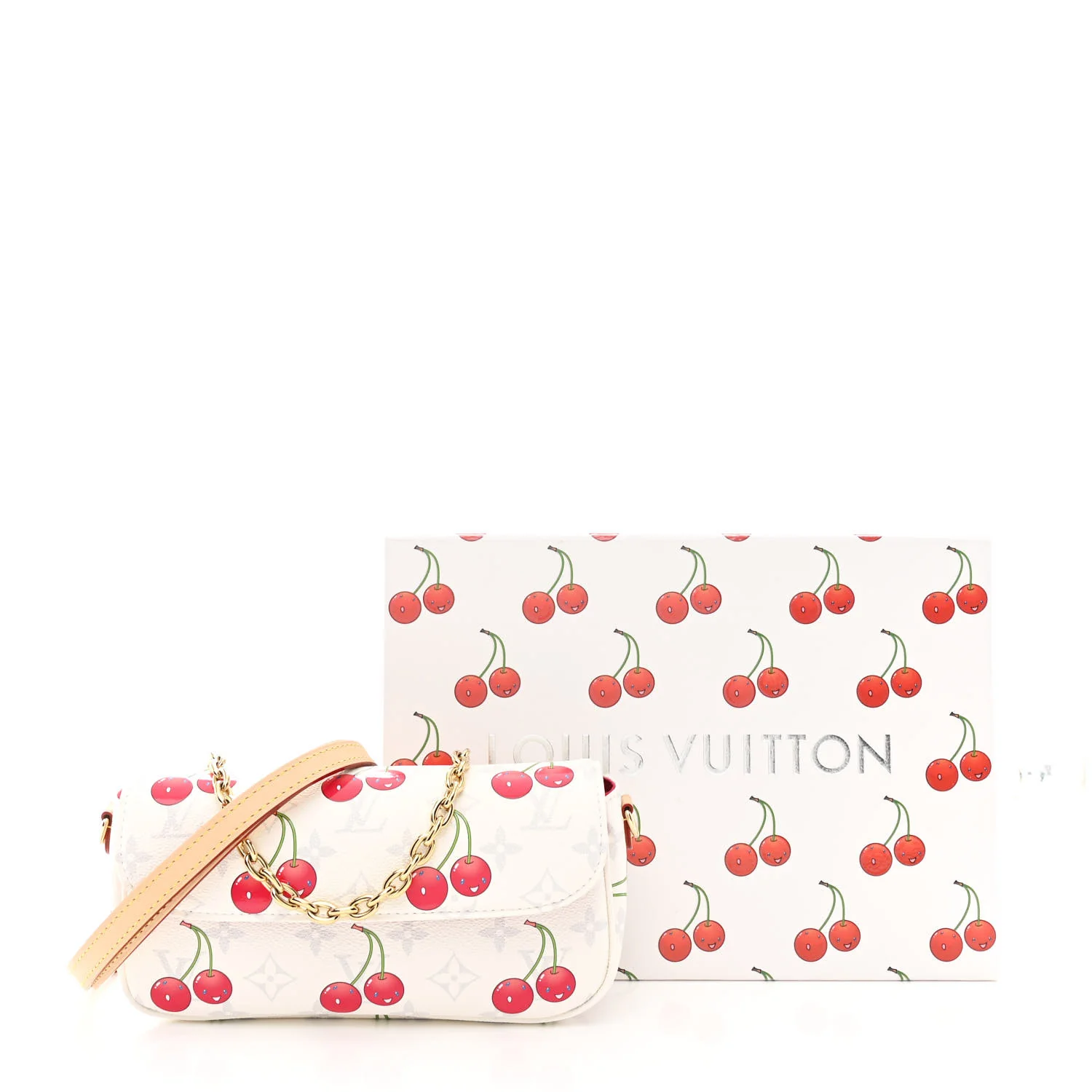 LV X TM Monogram Cerises Ivy Wallet On Chain White - Top Club