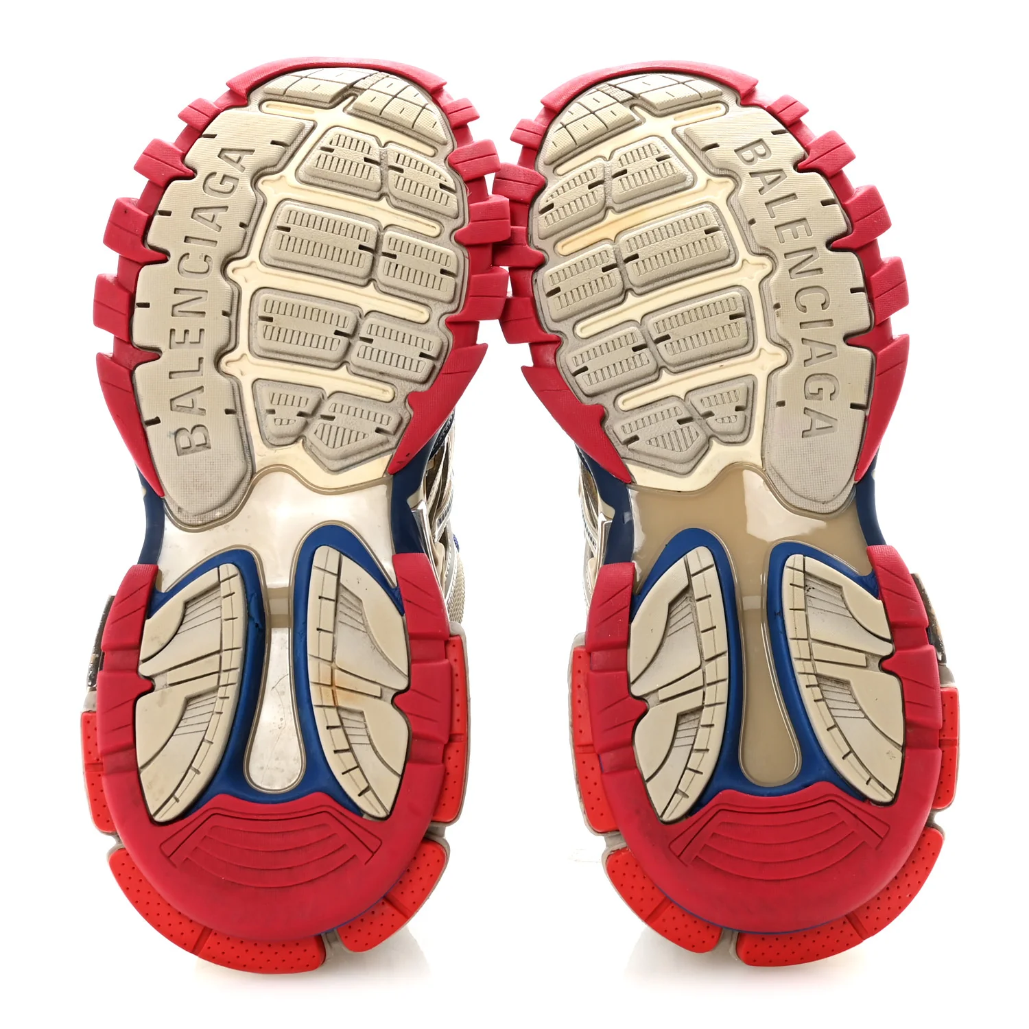 Rubber Mesh Bi-Color Womens Track.2 Open Sneakers 39 Beige Blue Red - Top Club