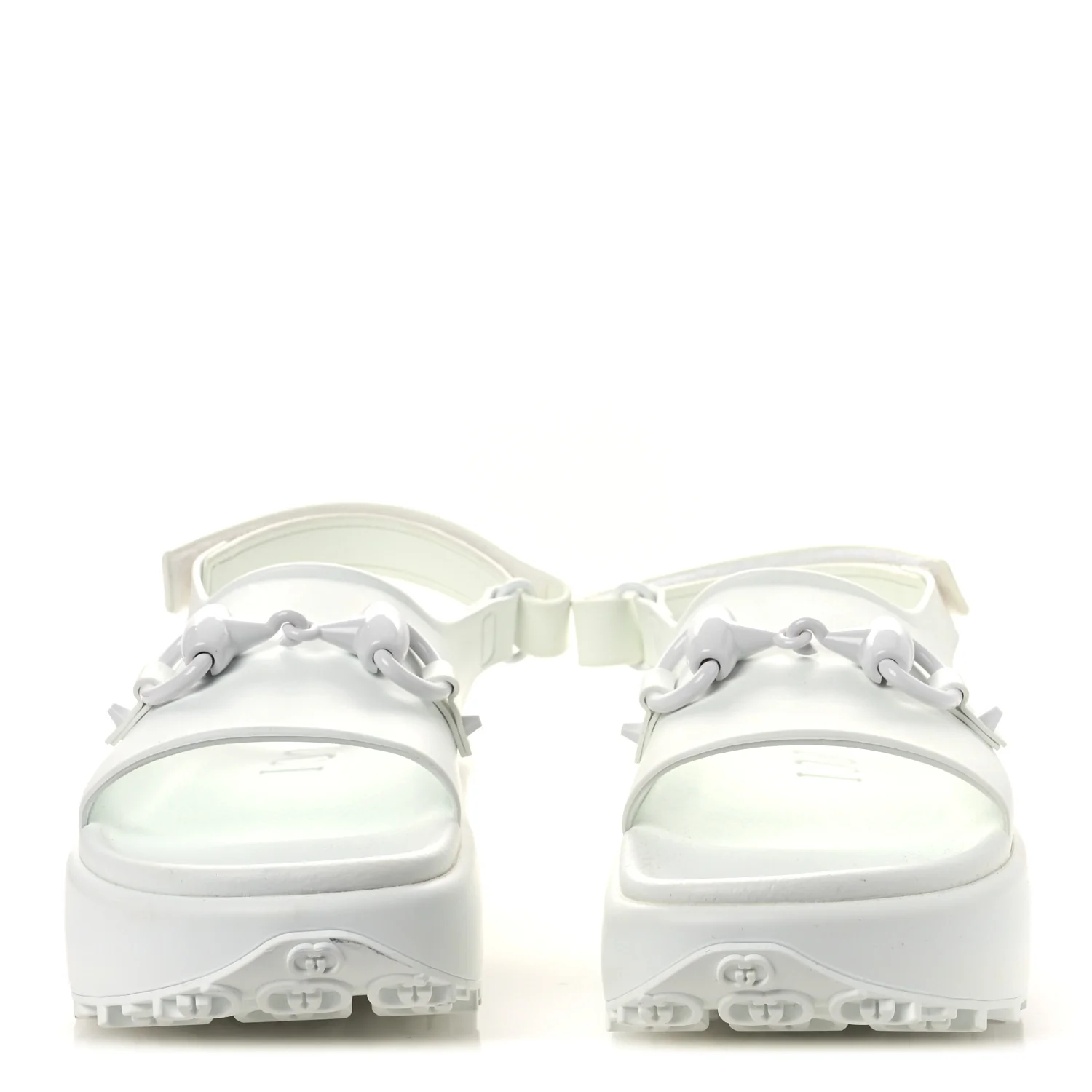 Soft Rubber Horsebit Touch Womens Strapped Sandals 38 Great White - Top Club