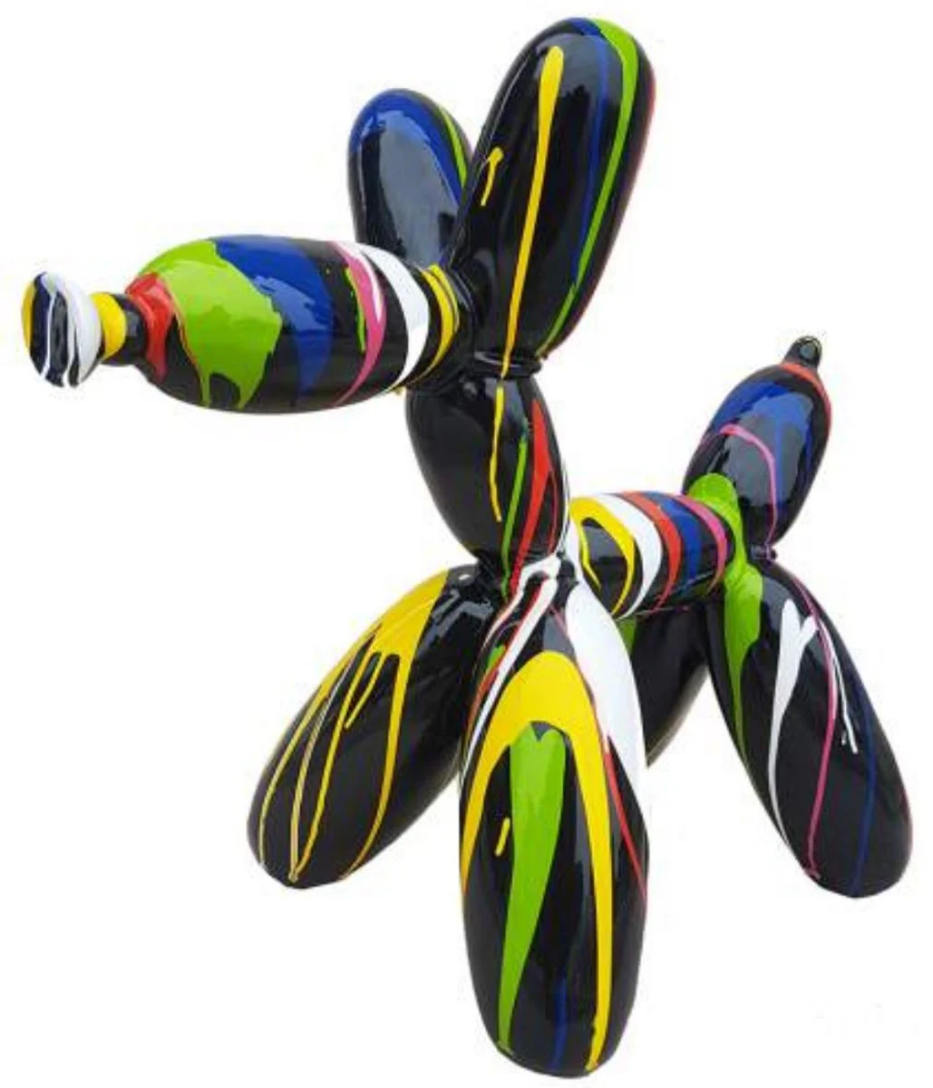 Luxury Designer Decorative Sculpture Balloon Dog Black / Multicolored 100 cm - Large Decorative Figure - XXL Decorative Sculpture - XXL Decorative Figure - Living Room Decoration - Garden Decoration - Luxury Figures