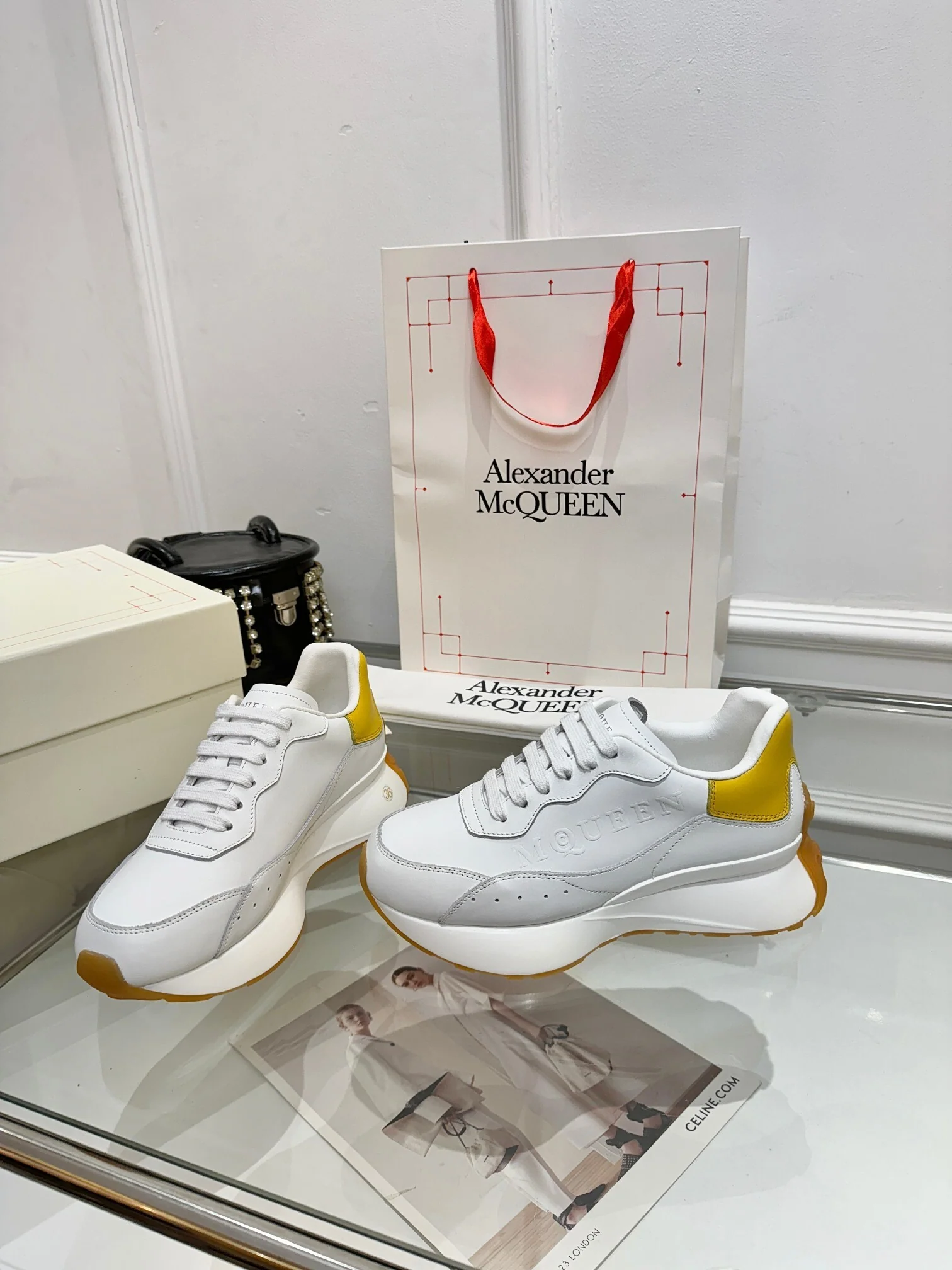 Alexander McQueen Unisex Oversized Sneakers With Metallic Heel Accents - Sneaker Replica Workshop