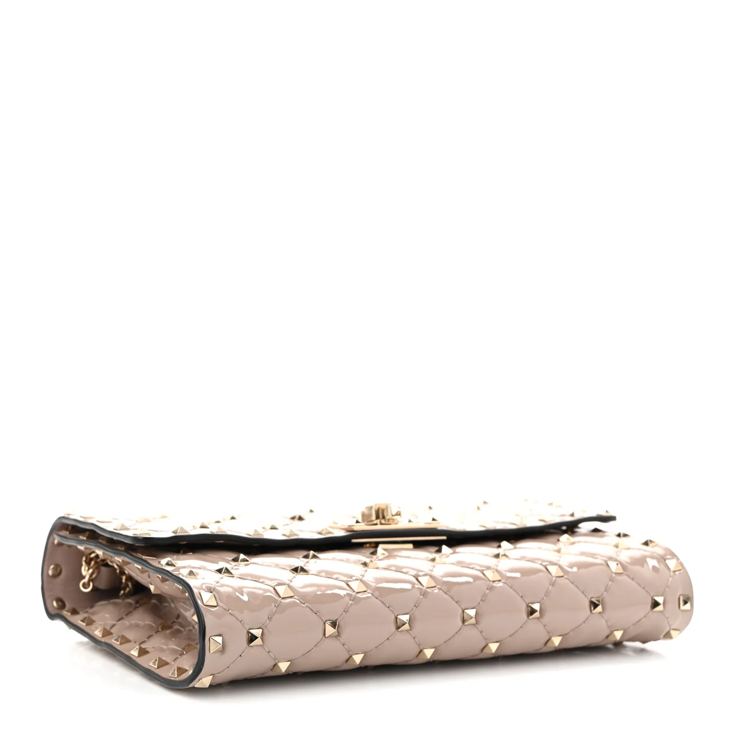 Patent Rockstud Spike Wallet on Chain Poudre - Top Club
