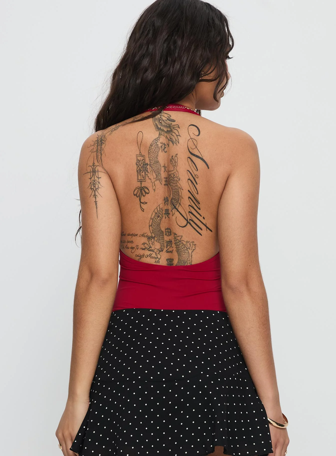 Sugarberry Cut Out Bodysuit Red