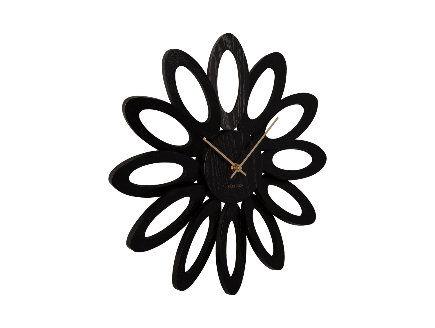 Wall clock Fiore wood veneer black