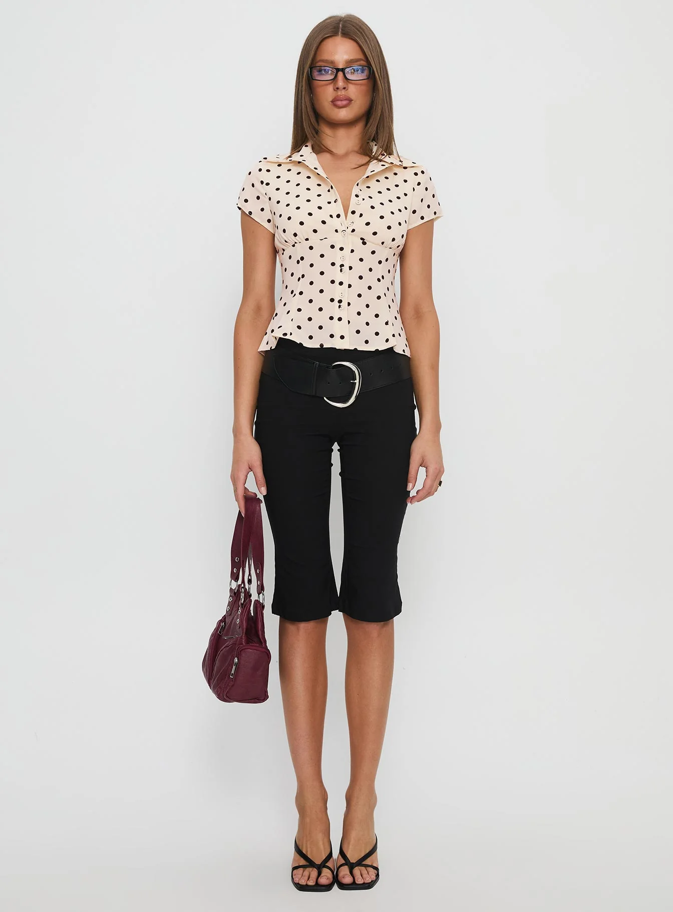 Cottesloe Blouse Top Cream Polka Dot