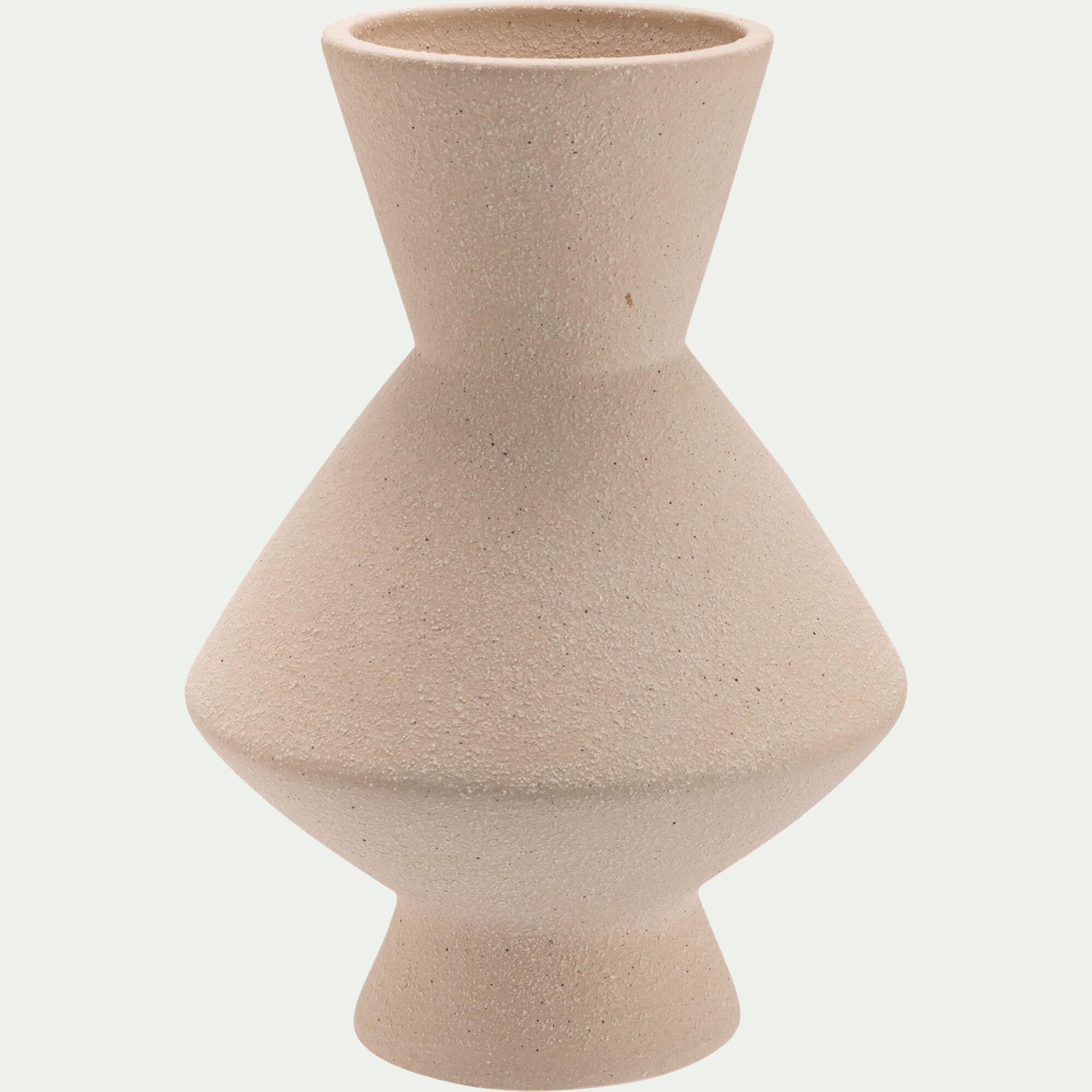 STOFFI - Vase contemporain en faïence H27,5cm - beige