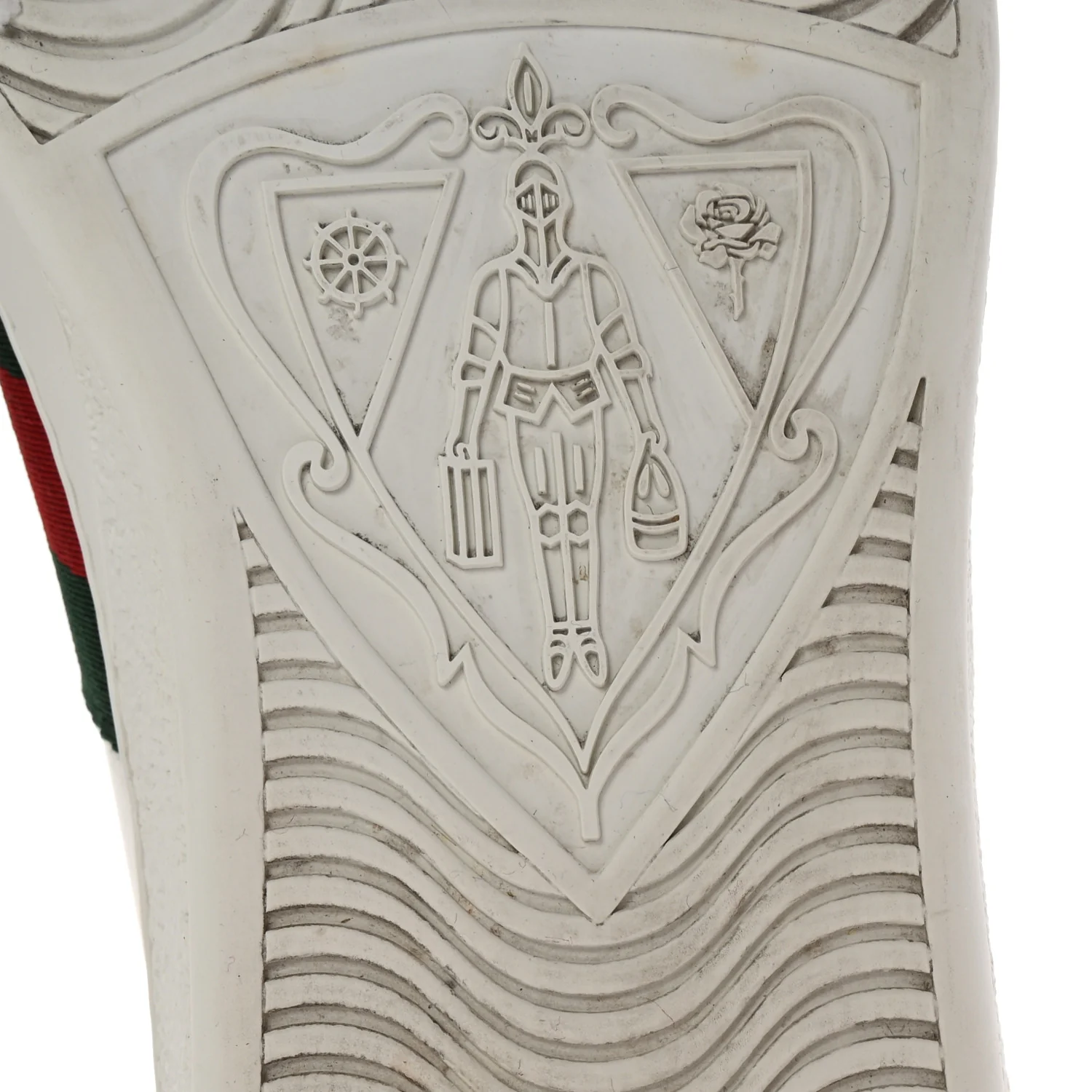 Calfskin Web GG Apple Embroidered Ace Sneakers 9.5 White - Top Club