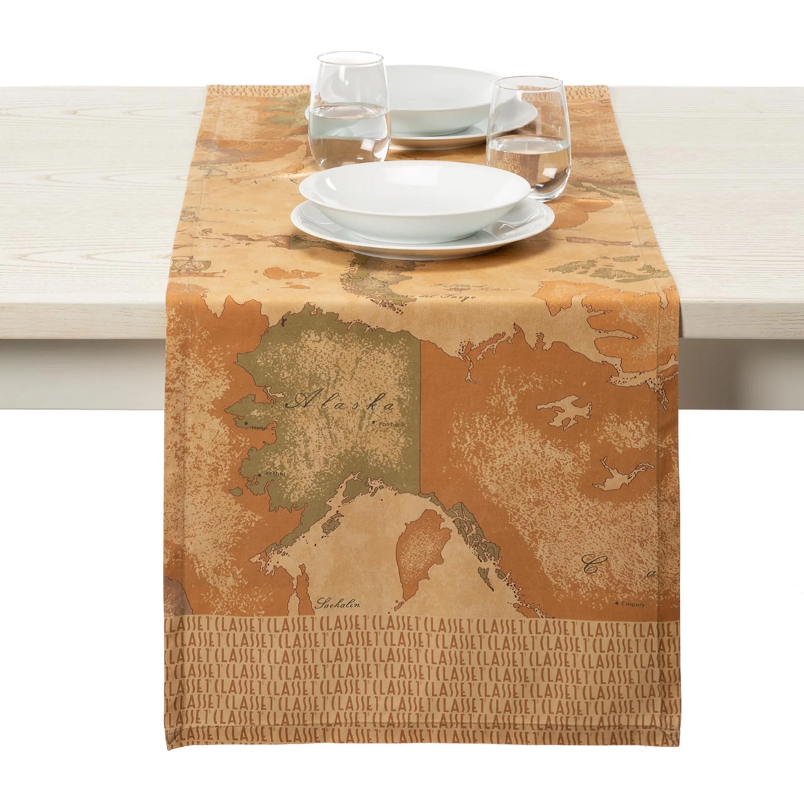 Runner Tavola In Cotone Geo Classic Cm. 50X150 Unica Alviero Martini 1A Classe