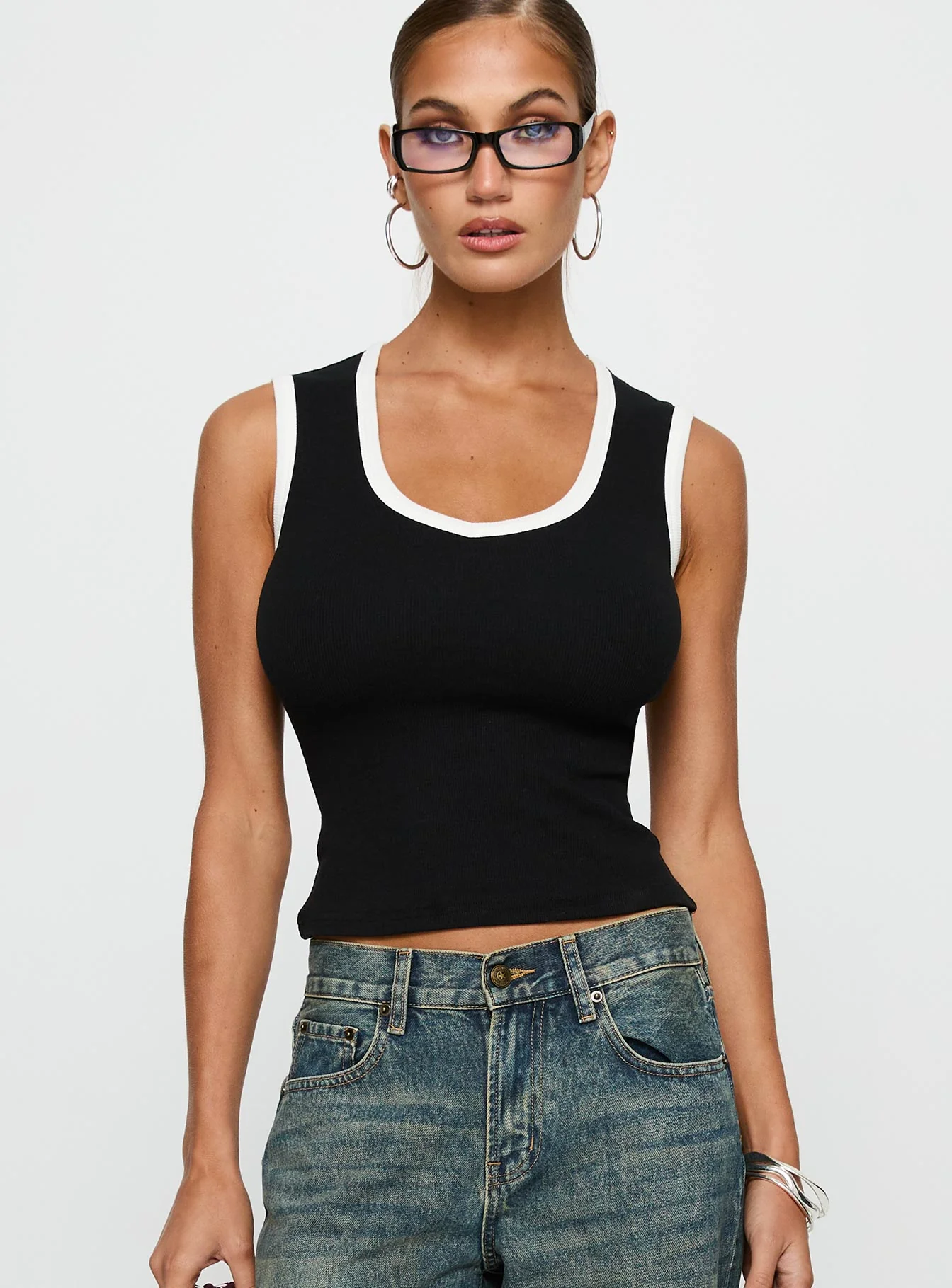 Start Me Up Top Black / White