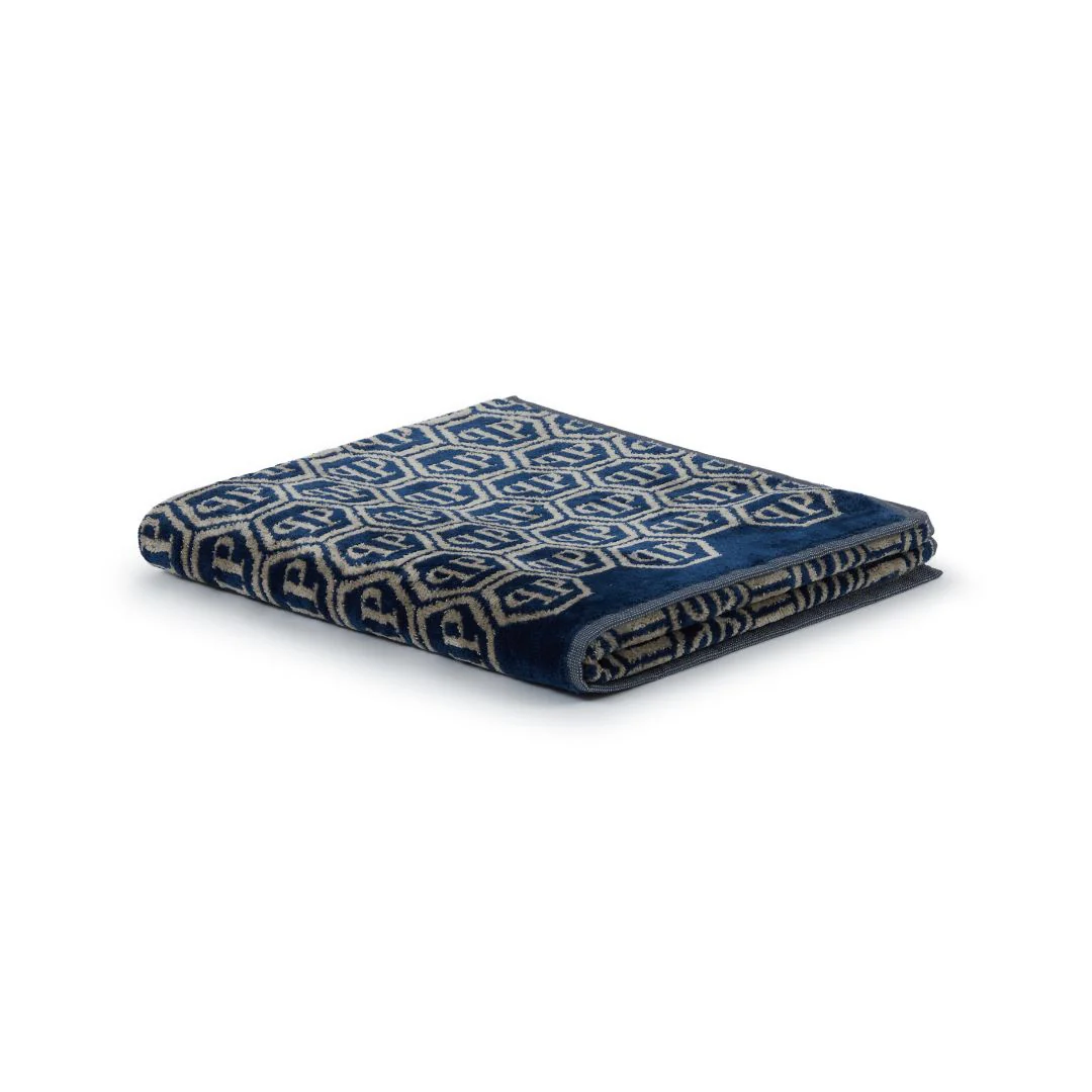 Telo Bagno In Spugna Pattern 95X150 Blue Philipp Plein