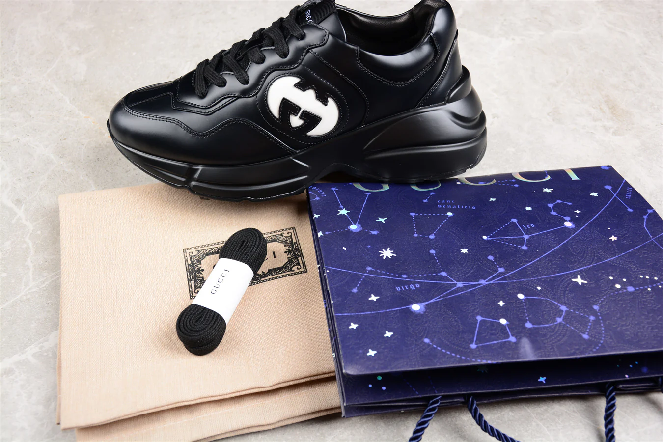 Gucci Interlocking G Rhyton Sneaker Black - Sneaker Replica Workshop