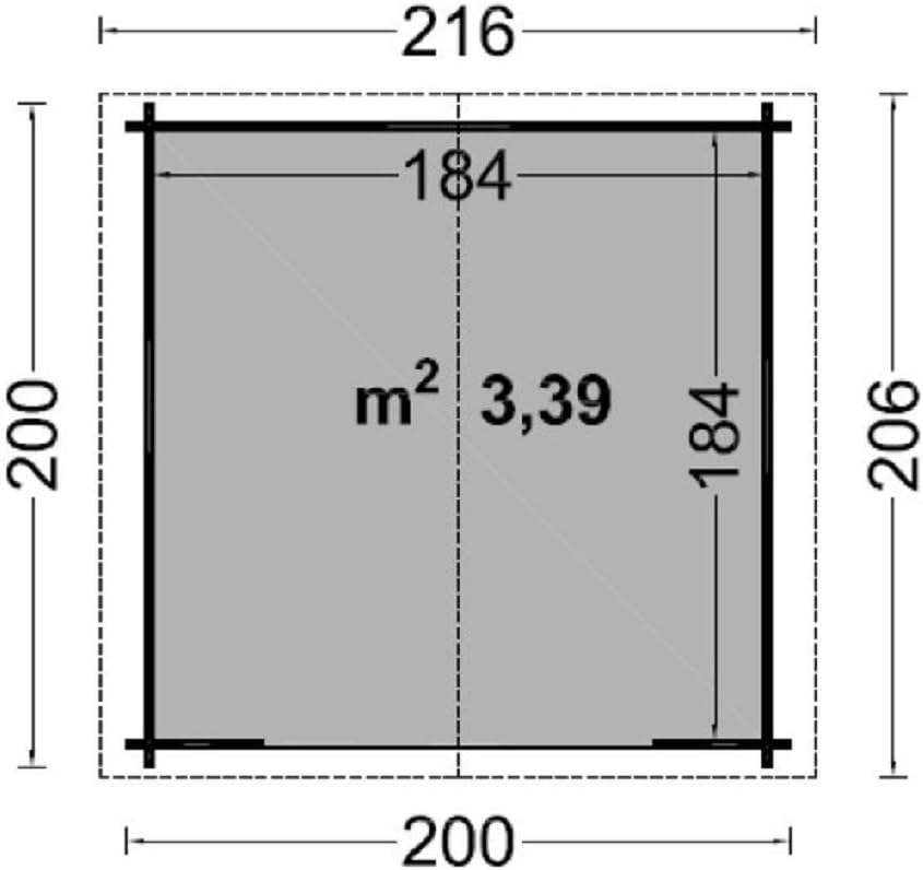 Casetta Giulia in Legno Nordico 200X200X218H Senza Pavimento