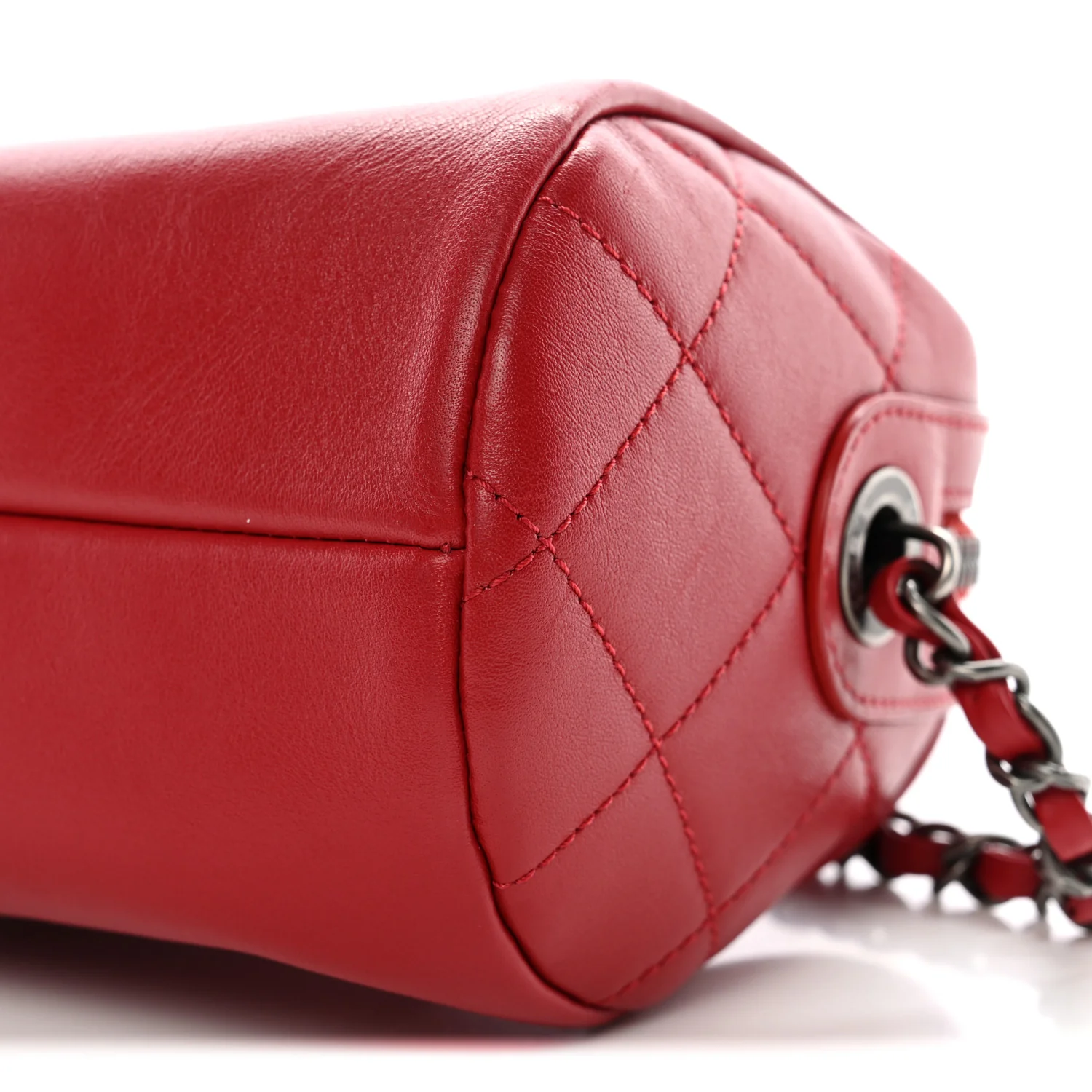Calfskin Chain 20s Signature Bowling Bag Red - Top Club