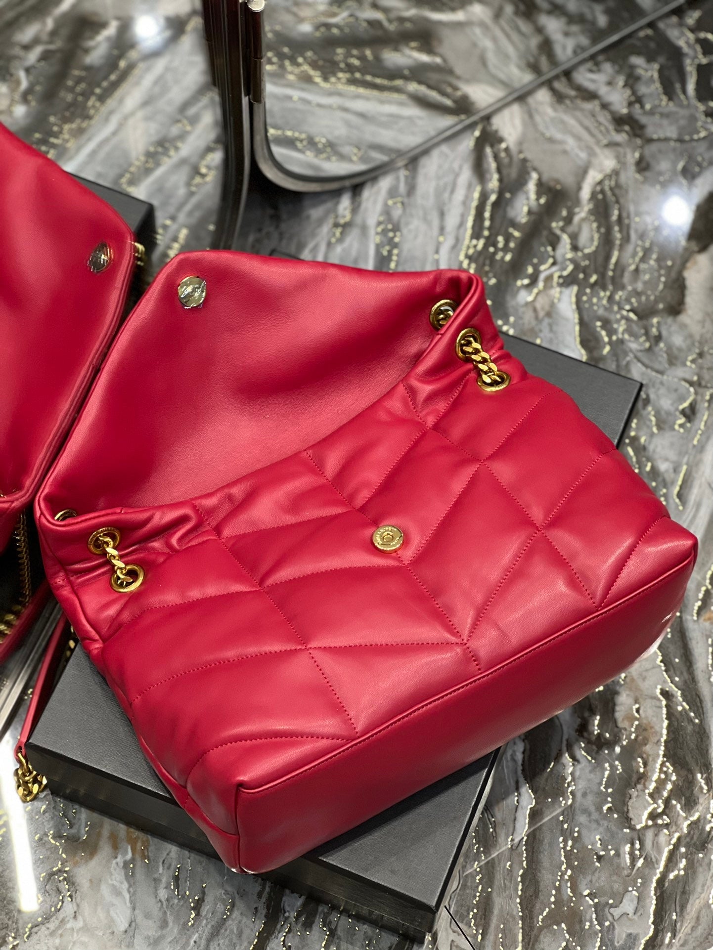 Y PUFFER MEDIUM BAG IN QUILTED LAMBSKIN - Top Club