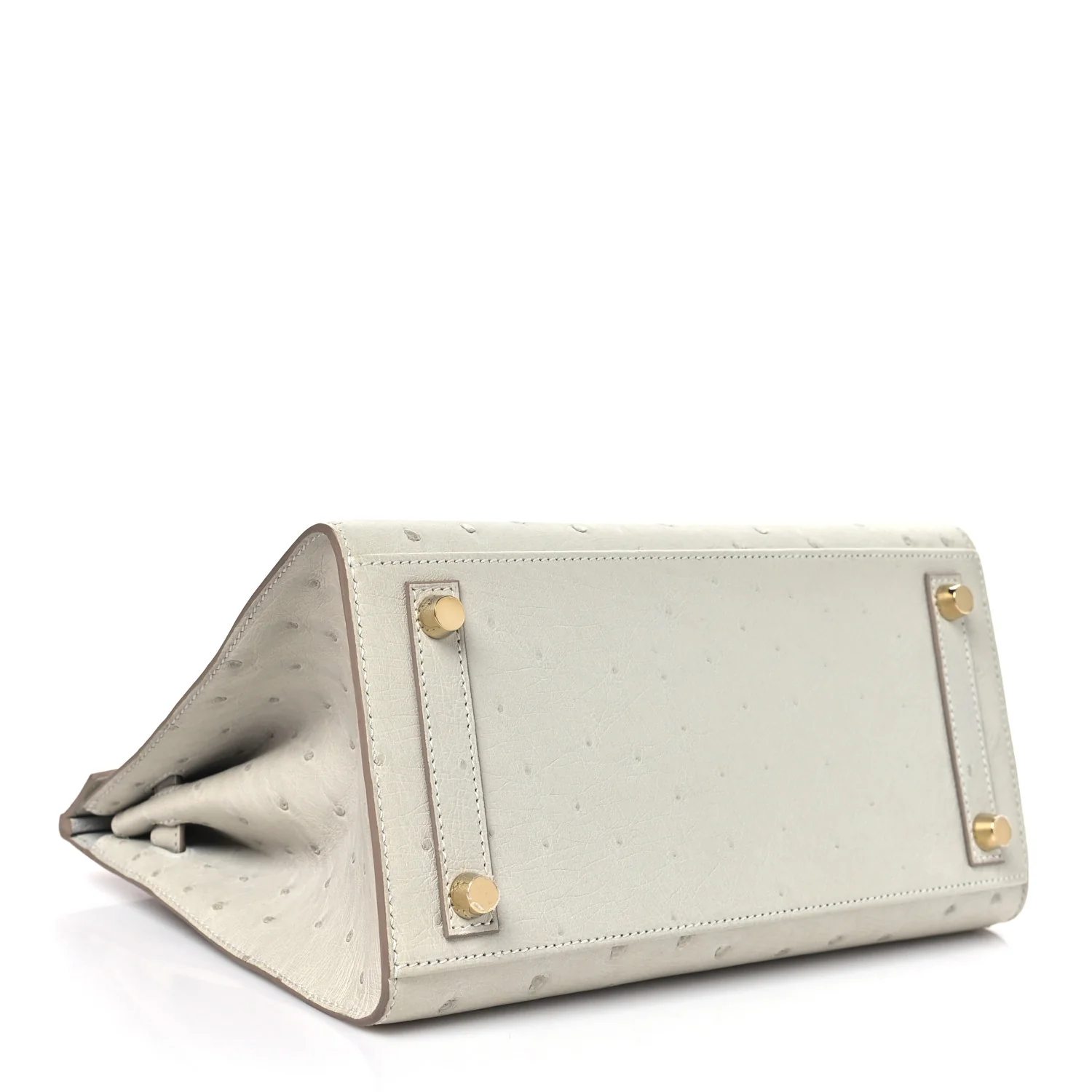 Ostrich Birkin Sellier 25 Gris Perle - Top Club