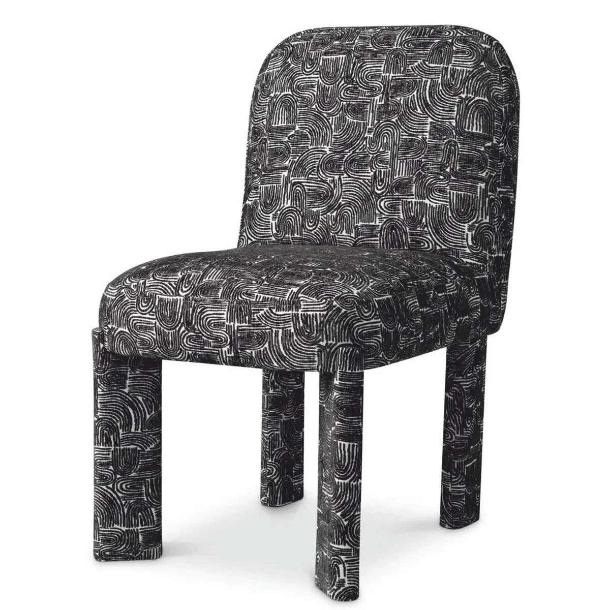 Luxury dining room chair black / white H. 84.5 cm - Dining room furniture