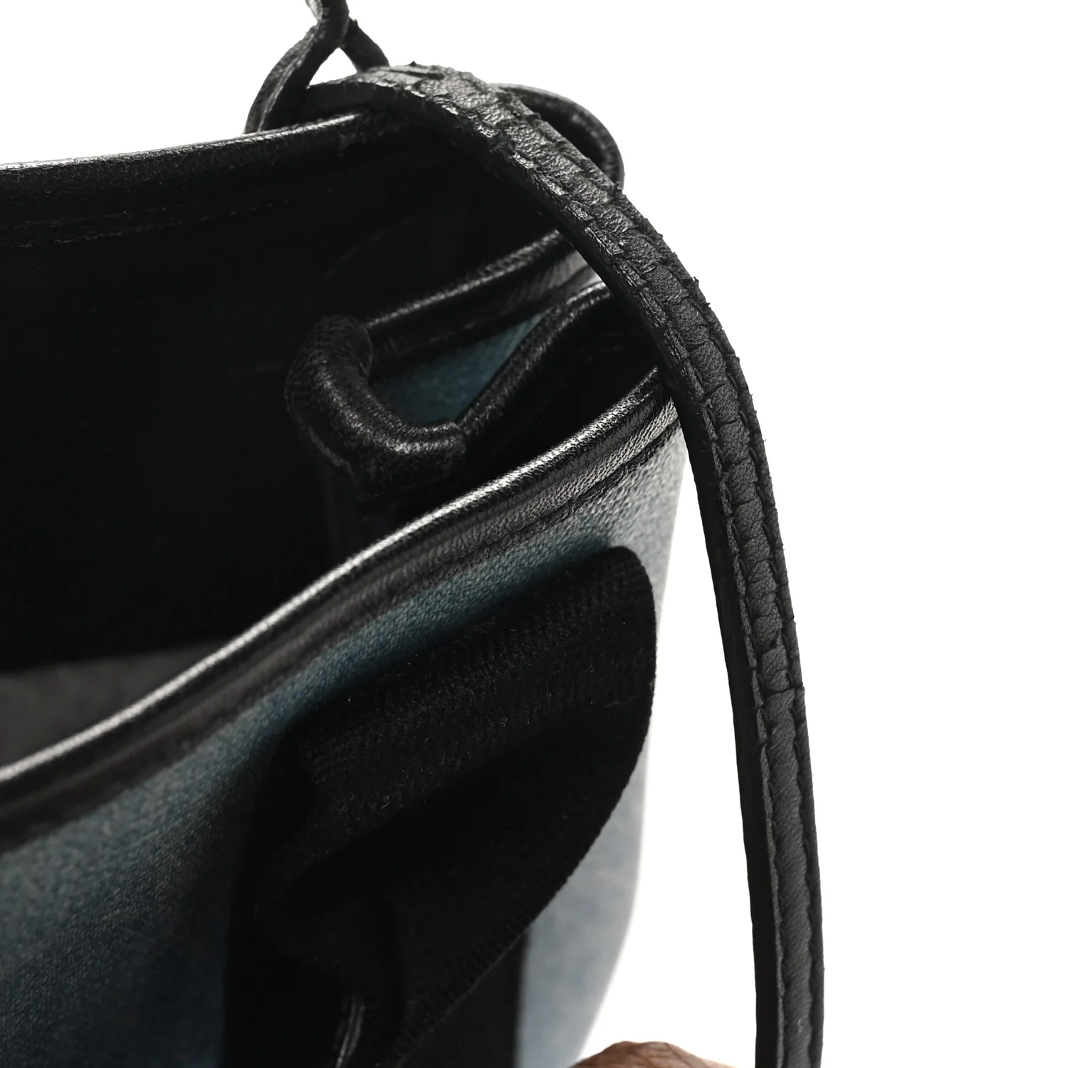 Denim  Fabric Satin Calfskin Navy Cabas XS Blue Black - Top Club