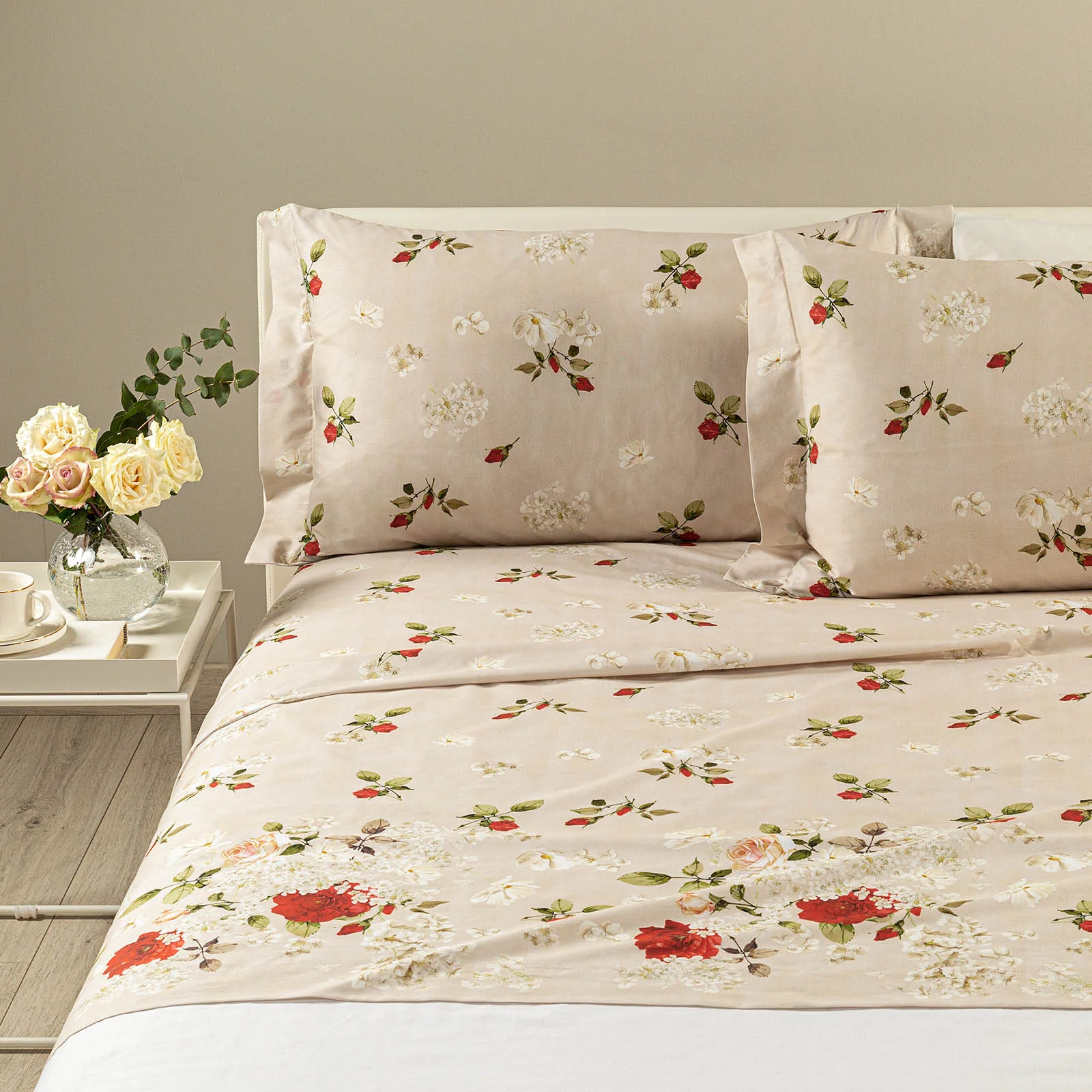 Complete sove cotton sheets single caleffi