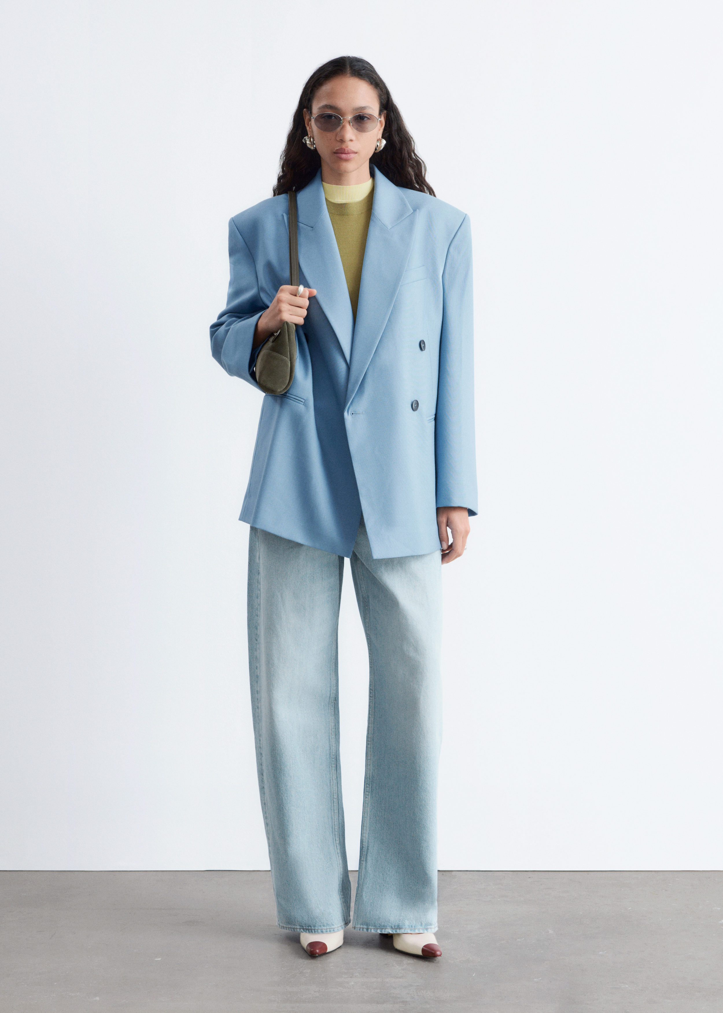 & Other Stories DOUBLE-BREASTED WOOL BLAZER