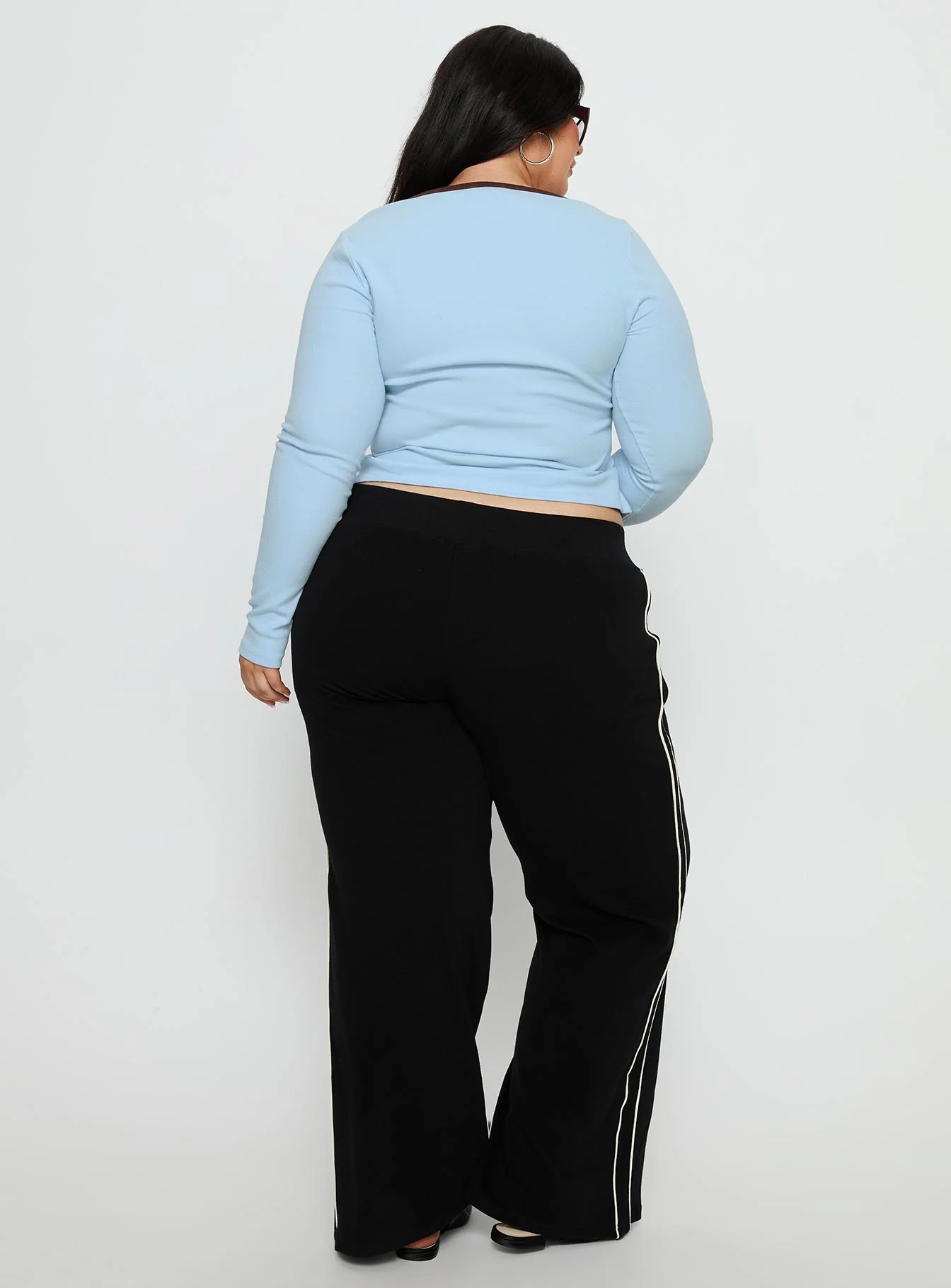 Ascenda Straight Leg Track Pant Black Curve