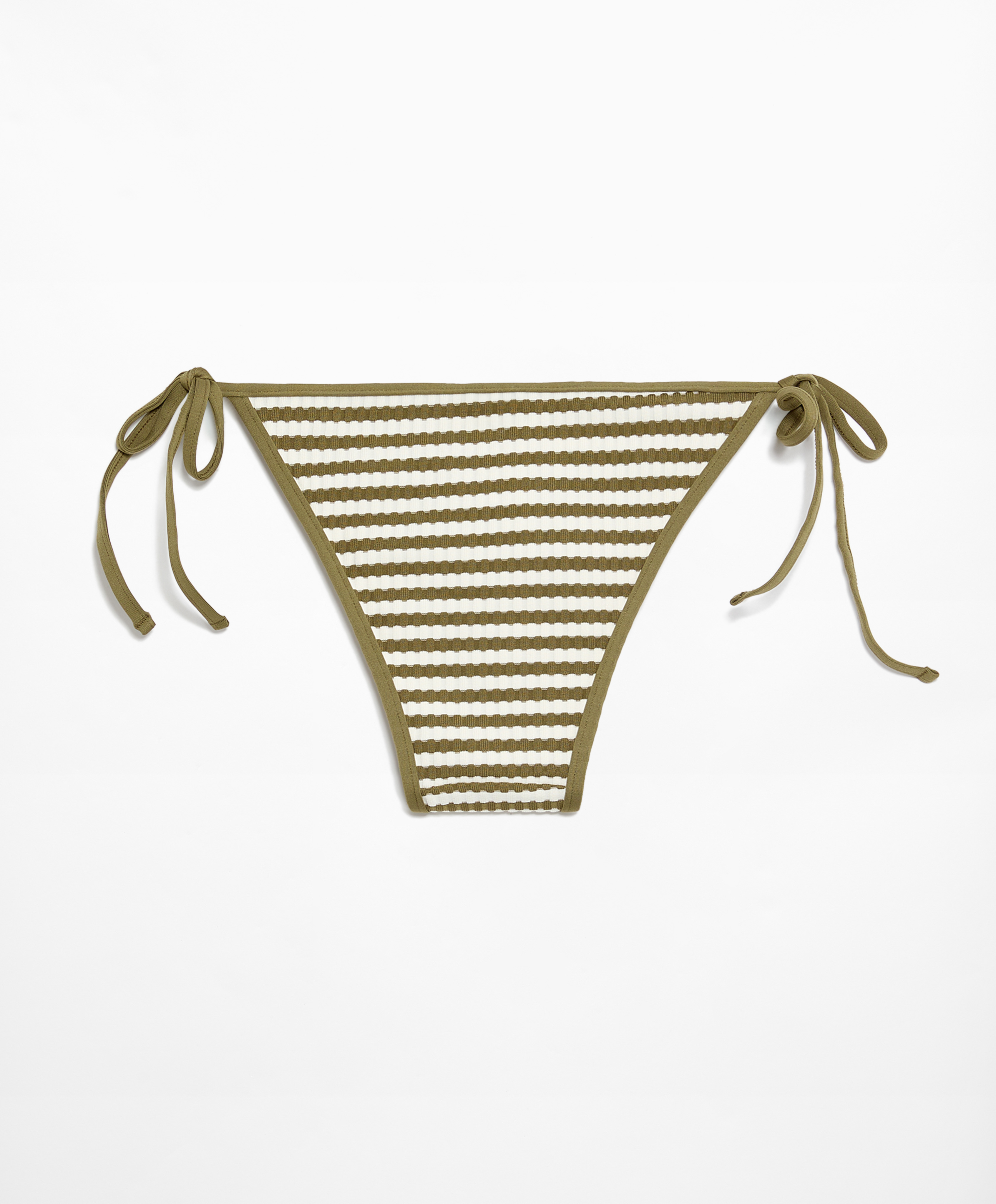 OYSHO Textured stripe medium-coverage bikini briefs with ties