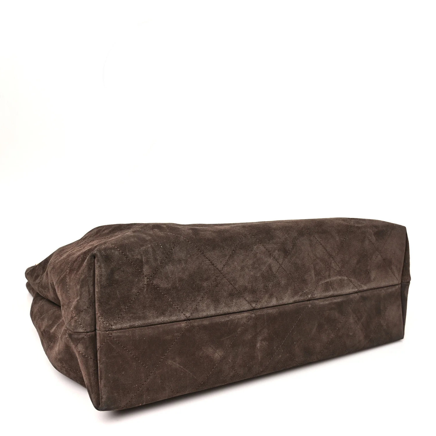 Suede Calfskin Lambskin Quilted Maxi Hobo Dark Brown - Top Club