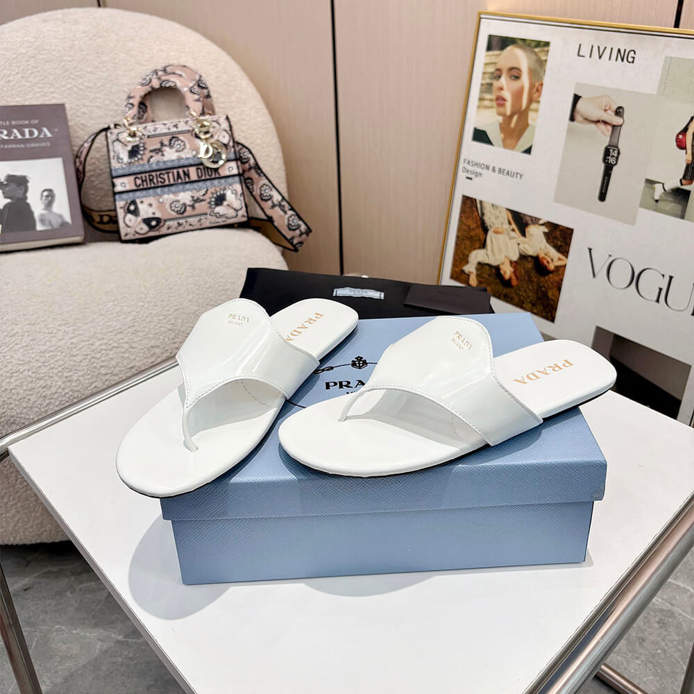 Prada Brushed leather thong sandals - Top Club